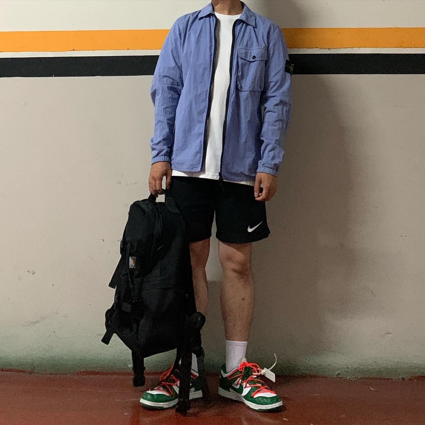 Nike x Off-White Dunk Low Pine Green 착용 스타일