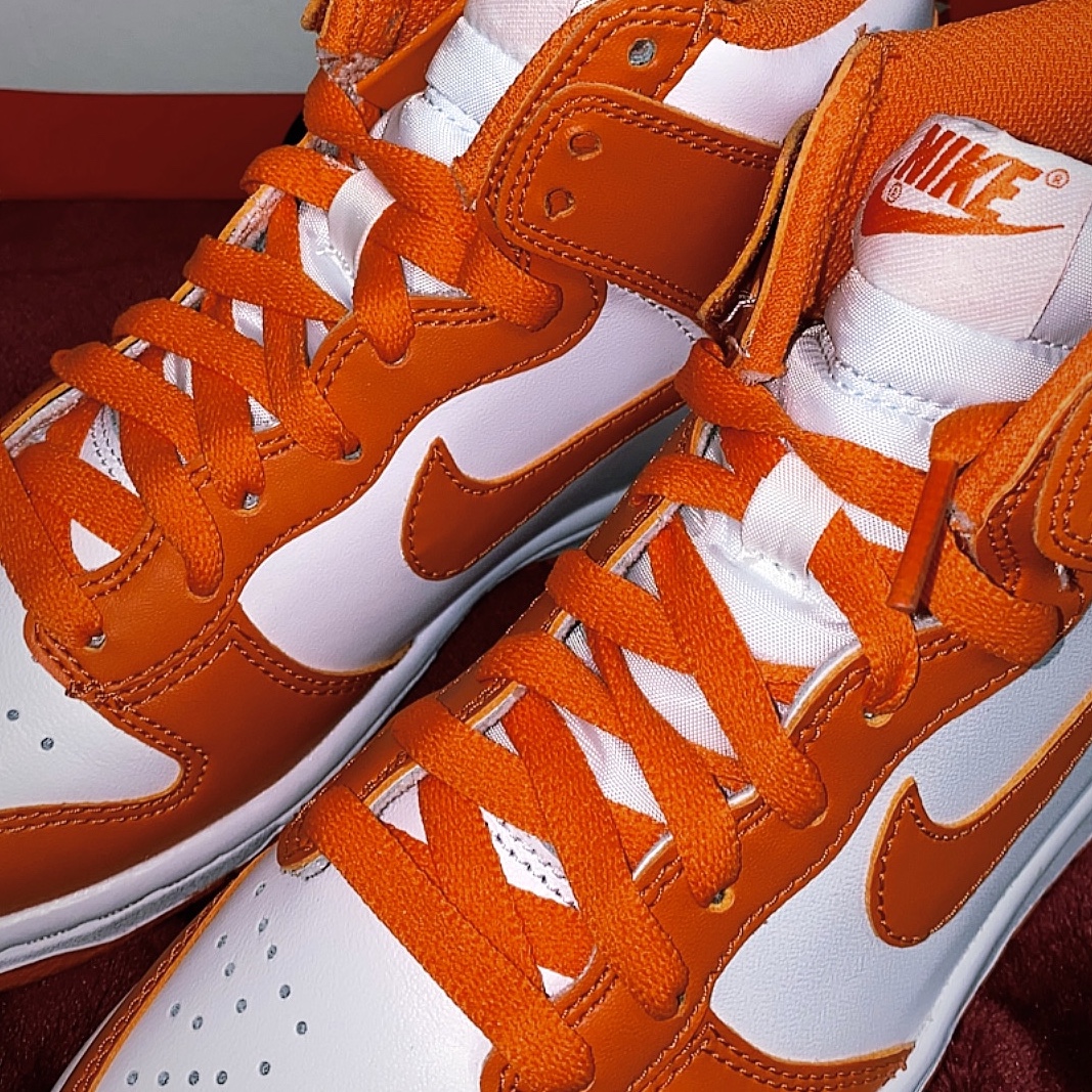 Nike Dunk High Retro Orange Blaze, (GS) Nike Dunk High Orange Blaze 착용 스타일 - 3
