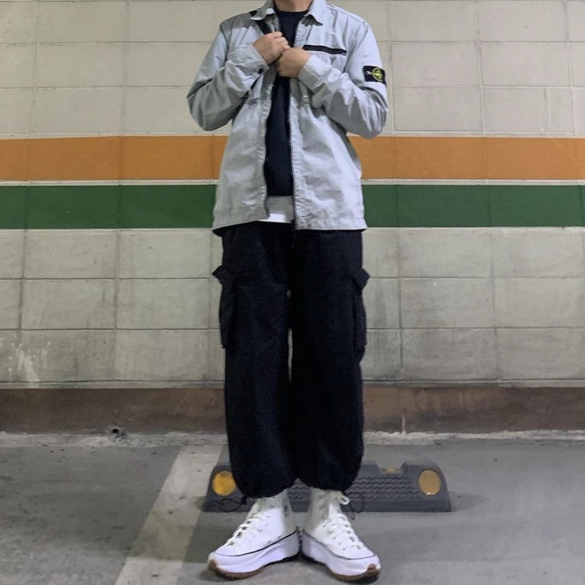 Converse Run Star Hike Hi White Black Gum 착용 스타일