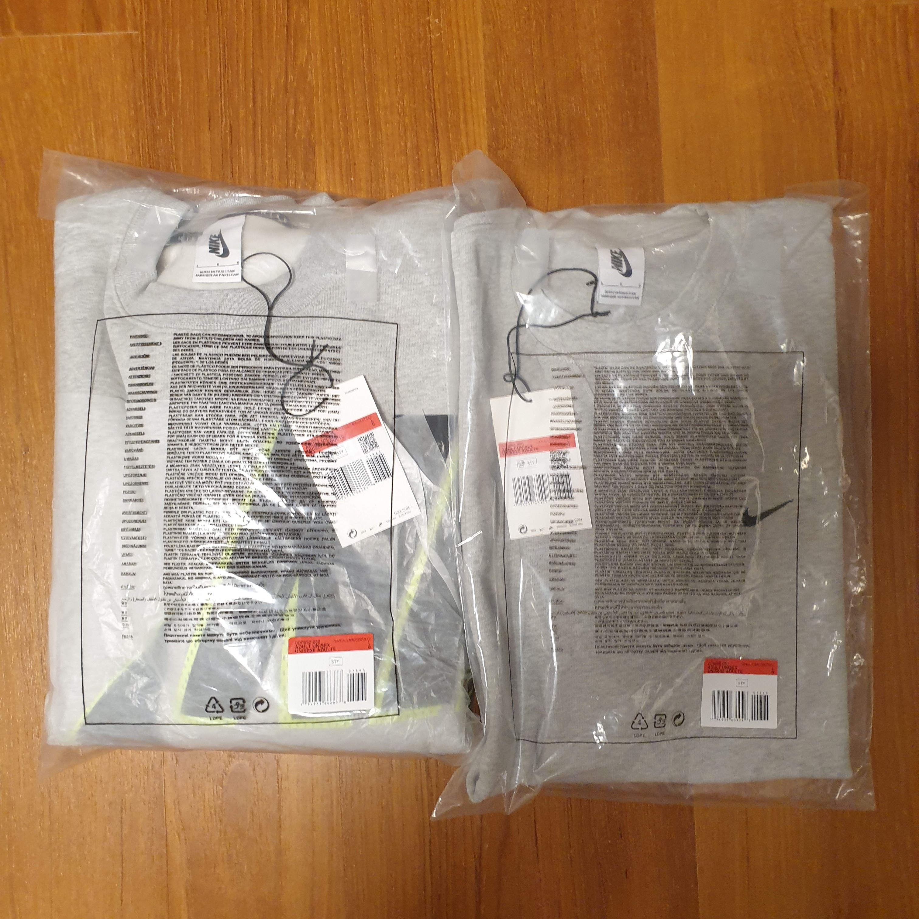 Nike x Kim Jones Fleece Crew Grey Heather - US/EU, Nike x Kim Jones Oversized T-Shirt Grey Heather - US/EU 착용 스타일 - 1
