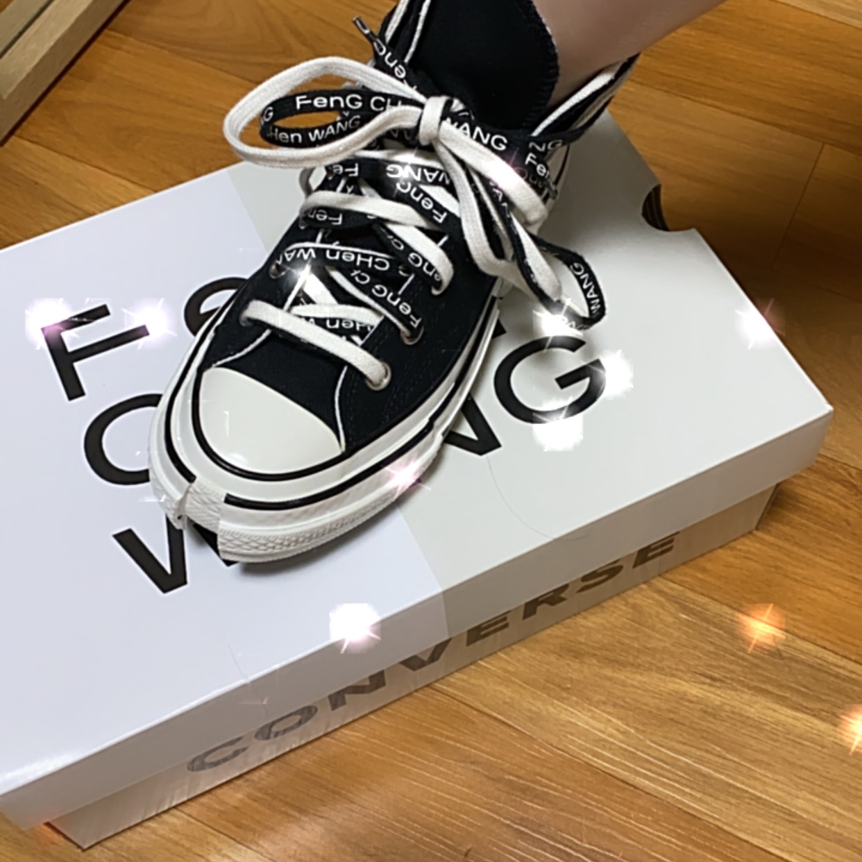 Converse x Feng Chen Wang Chuck 70 2-in-1 Natural Ivory Black 착용 스타일 - 2