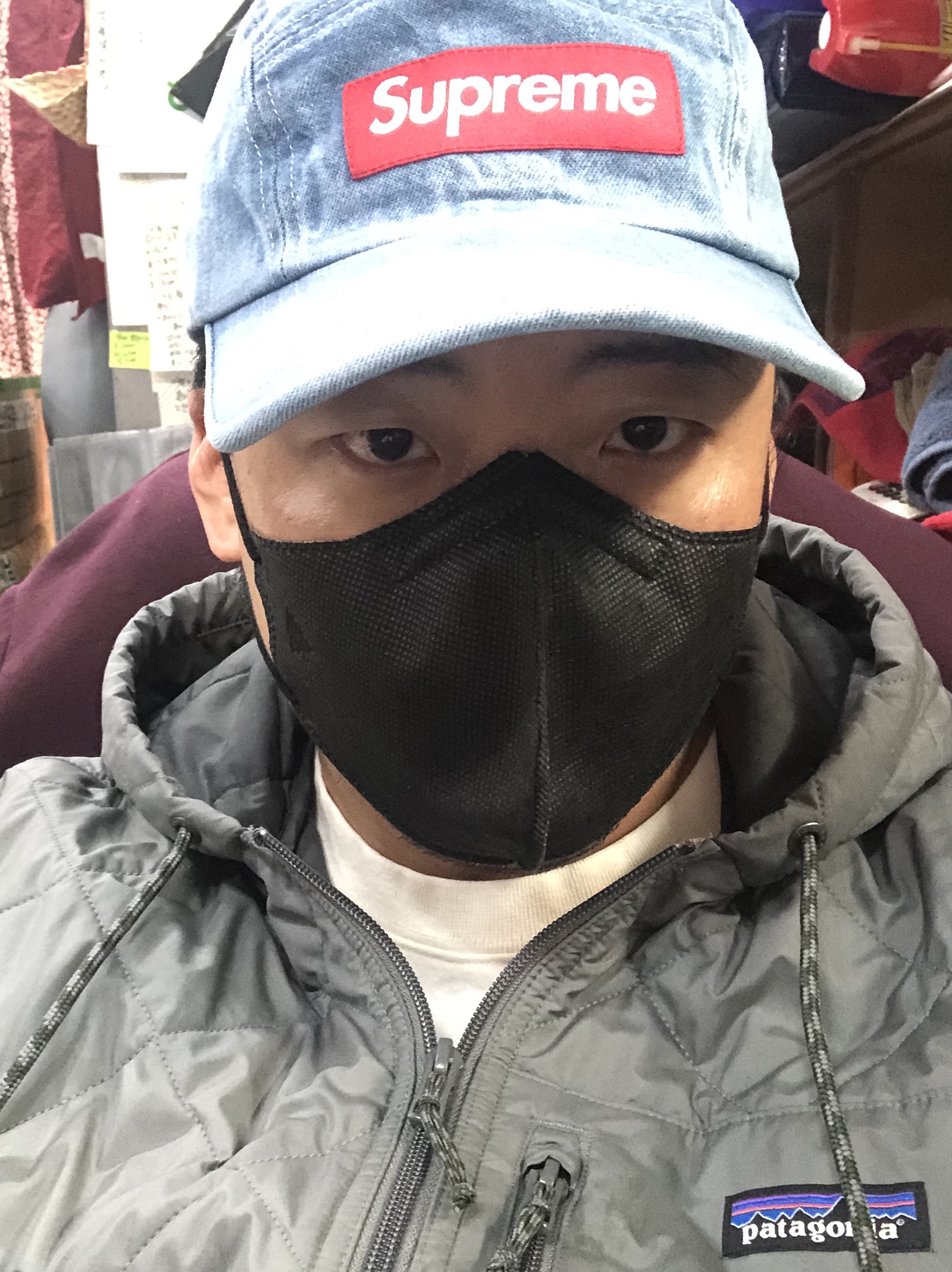 Supreme Washed Chino Twill Camp Cap Denim - 21SS 착용 스타일