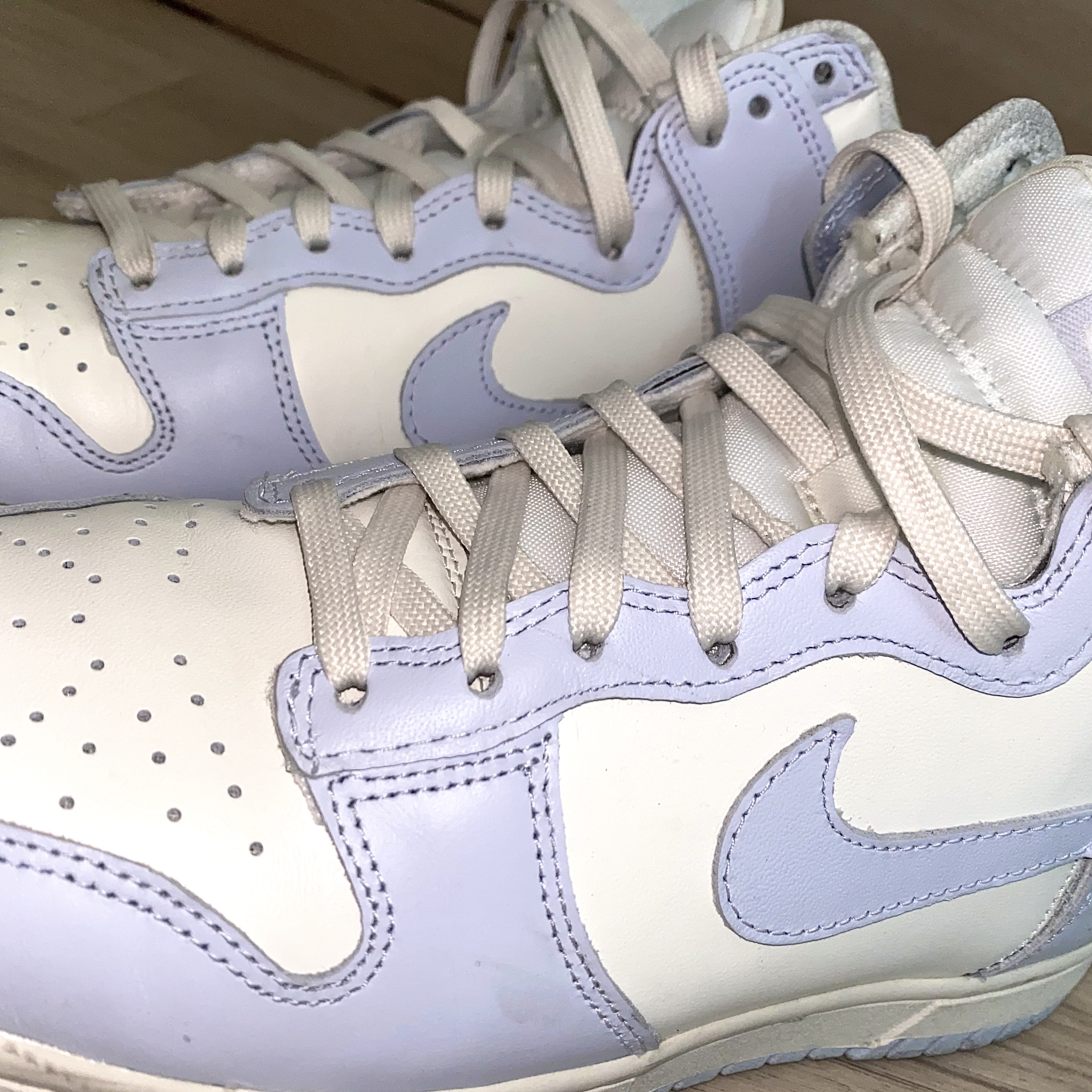 (W) Nike Dunk High Football Grey 착용 스타일 - 1