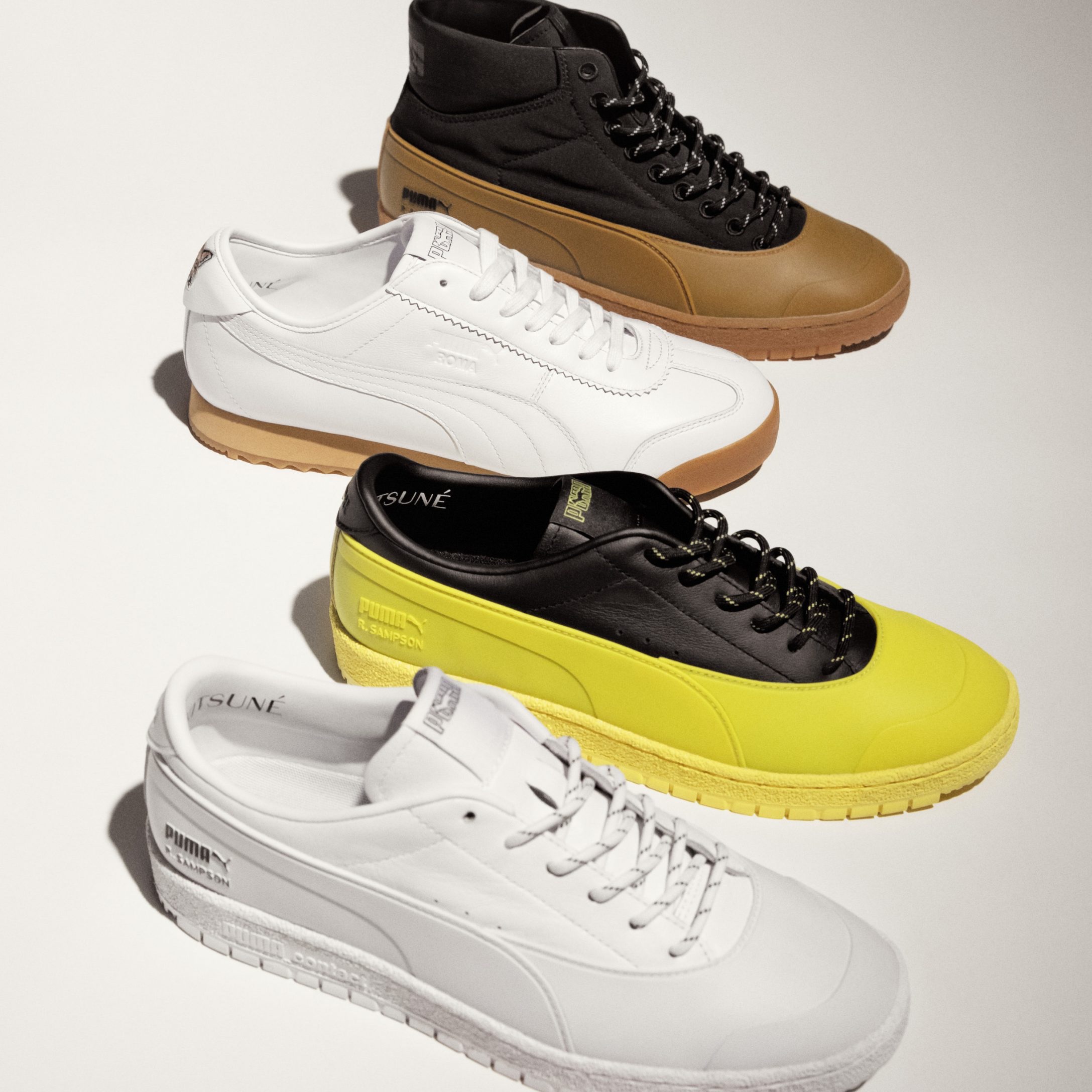 Puma x Maison Kitsune Roma White, Puma x Maison Kitsune Ralph Sampson 70 Rubber White 착용 스타일 - 3