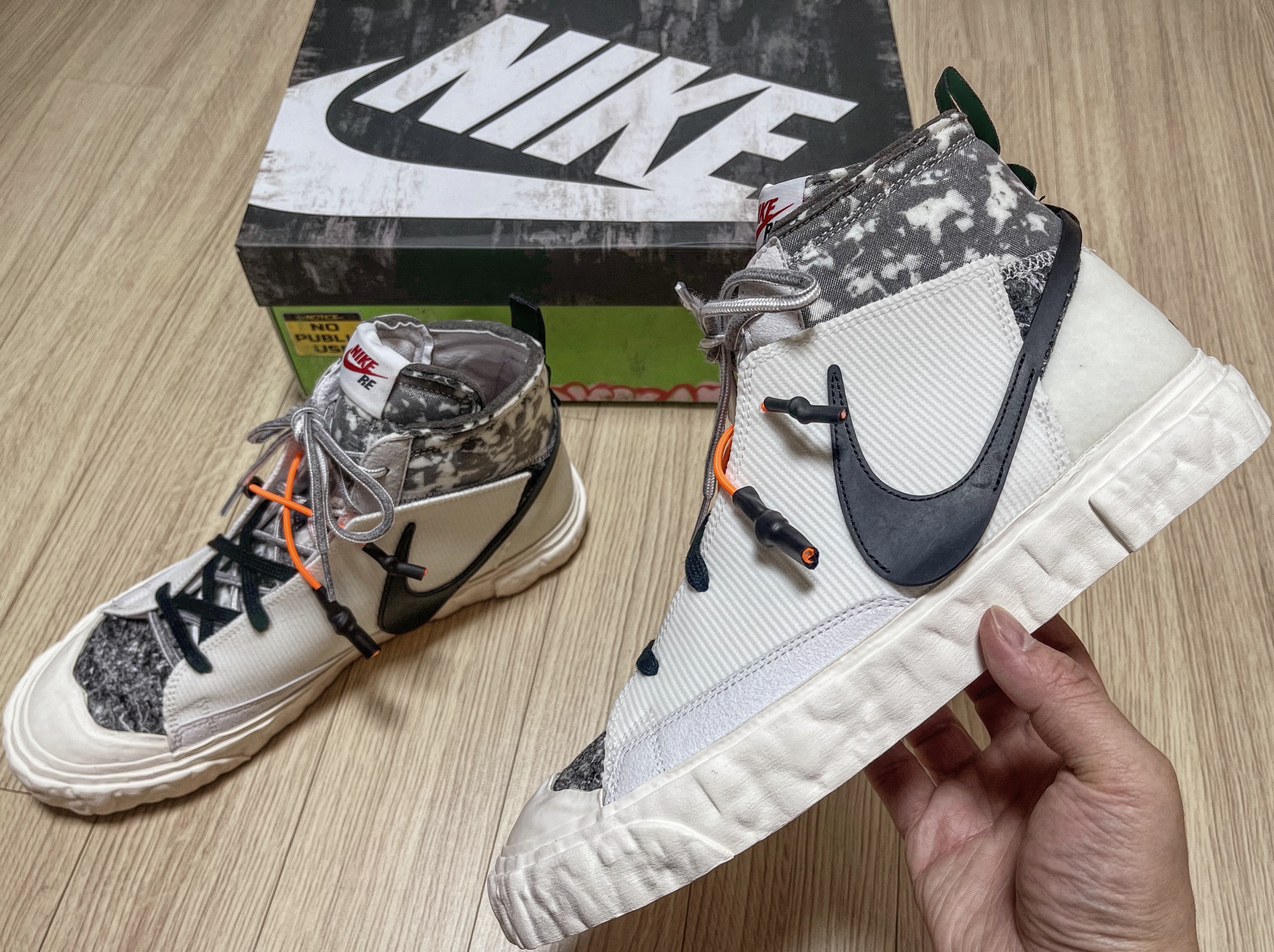 Nike x Readymade Blazer Mid White, Nike x Readymade Blazer Mid Black 착용 스타일 - 3