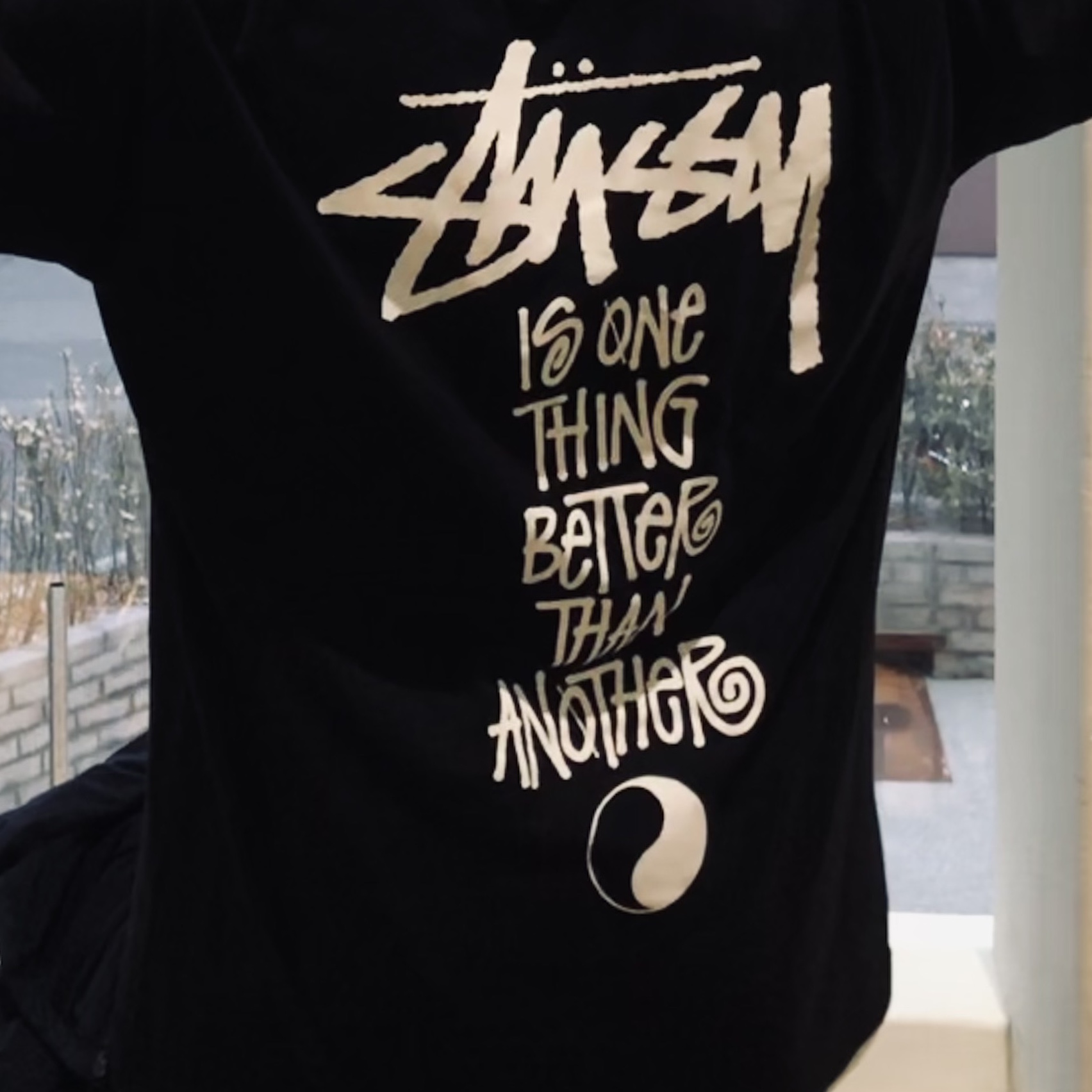 Stussy x Our Legacy Better Than Another T-Shirt Black 착용 스타일