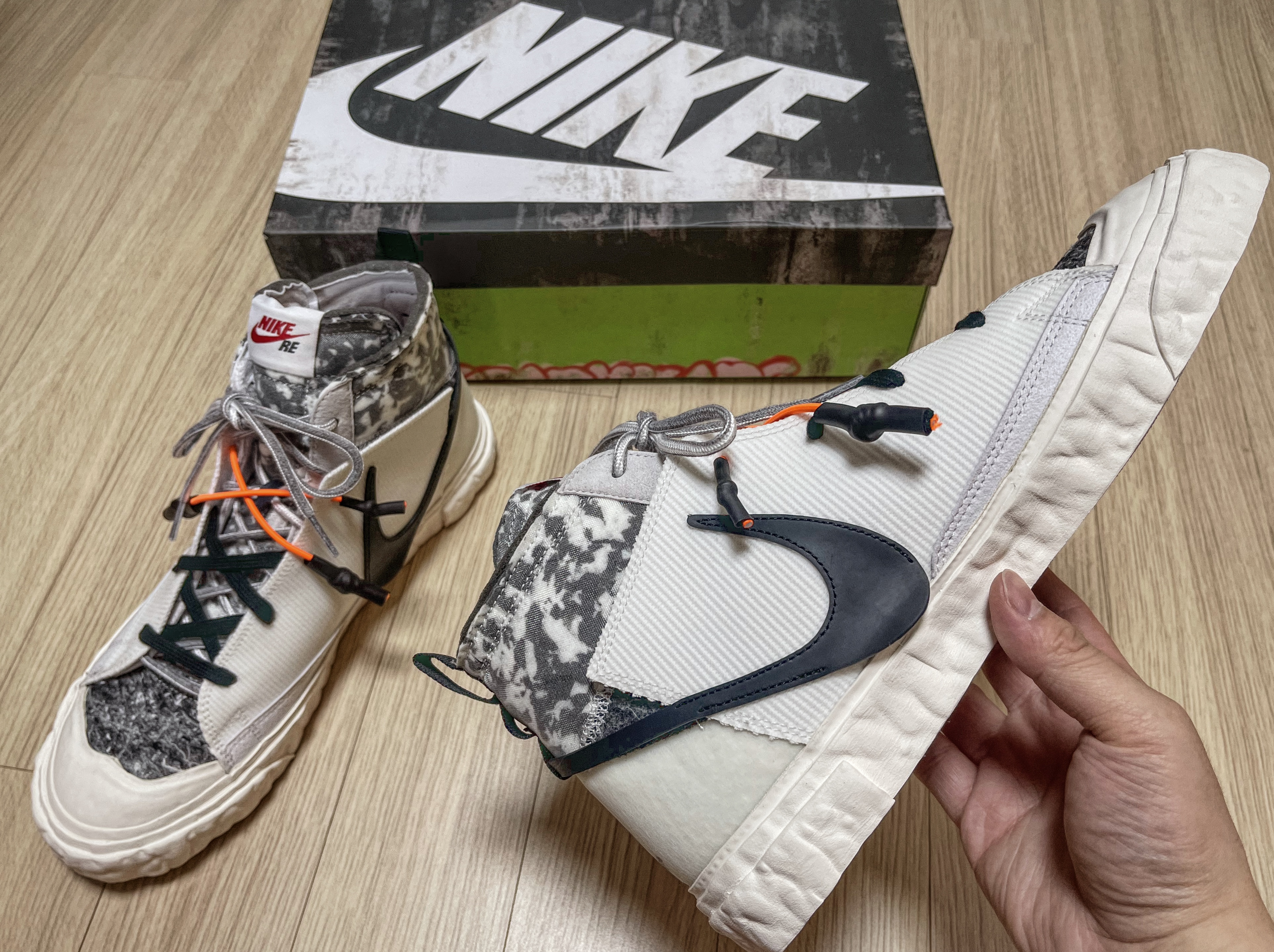 Nike x Readymade Blazer Mid White, Nike x Readymade Blazer Mid Black 착용 스타일 - 4