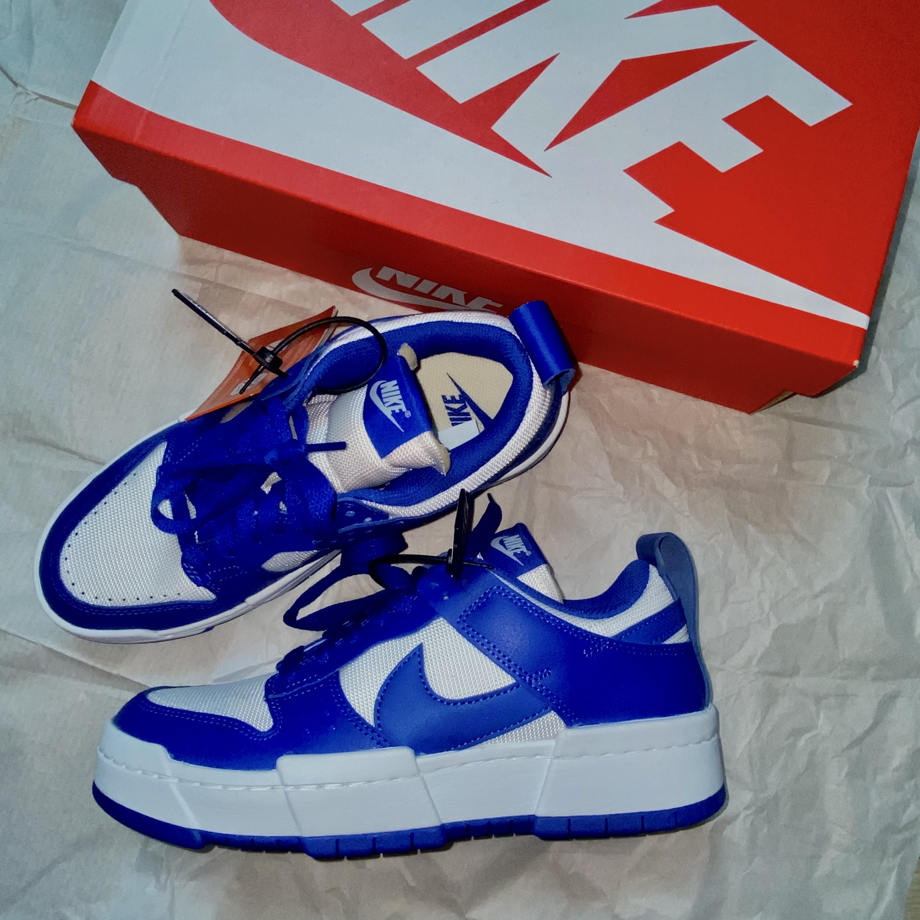 (W) Nike Dunk Low Disrupt Game Royal 착용 스타일 - 4