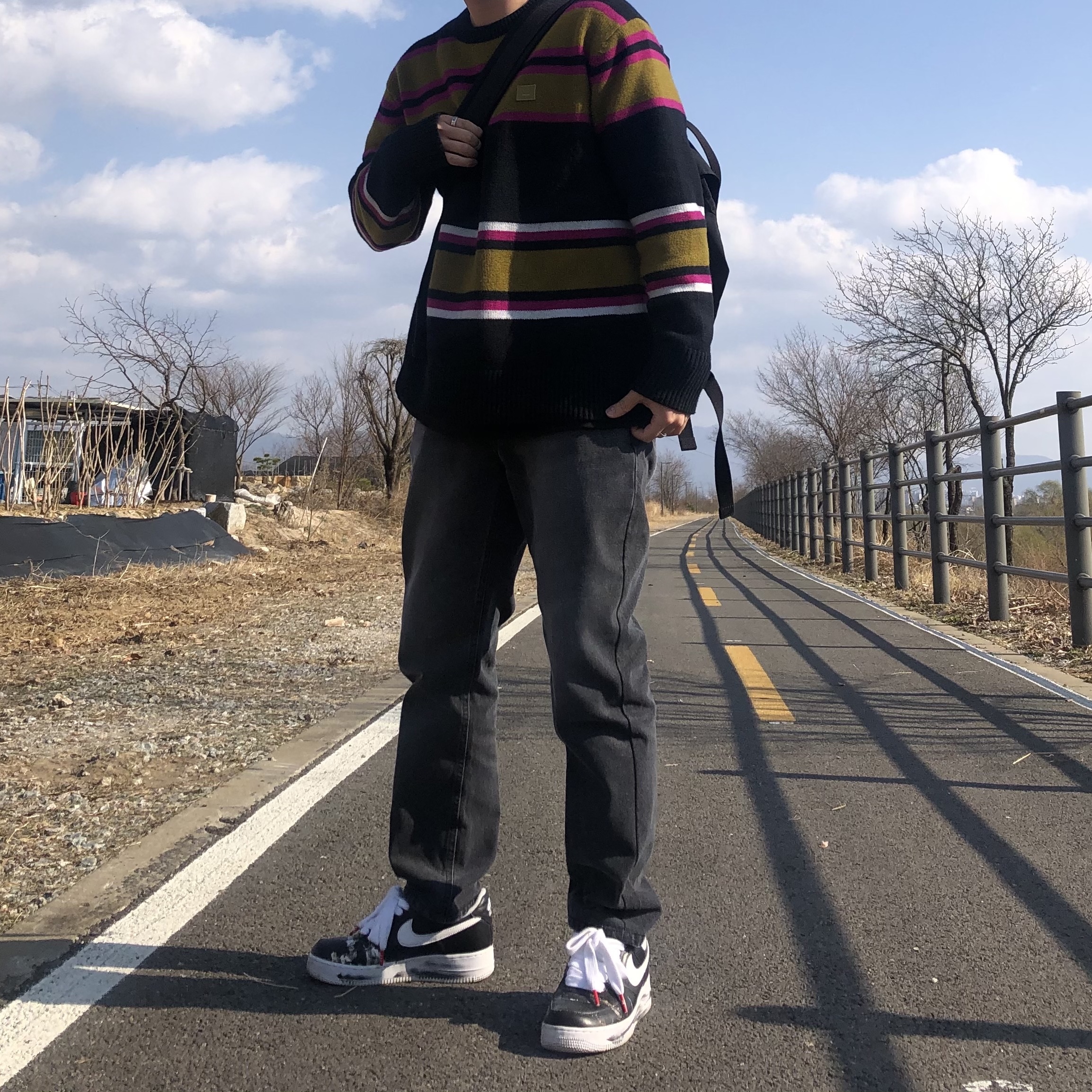 Nike x Peaceminusone Air Force 1 Low Para-Noise 착용 스타일