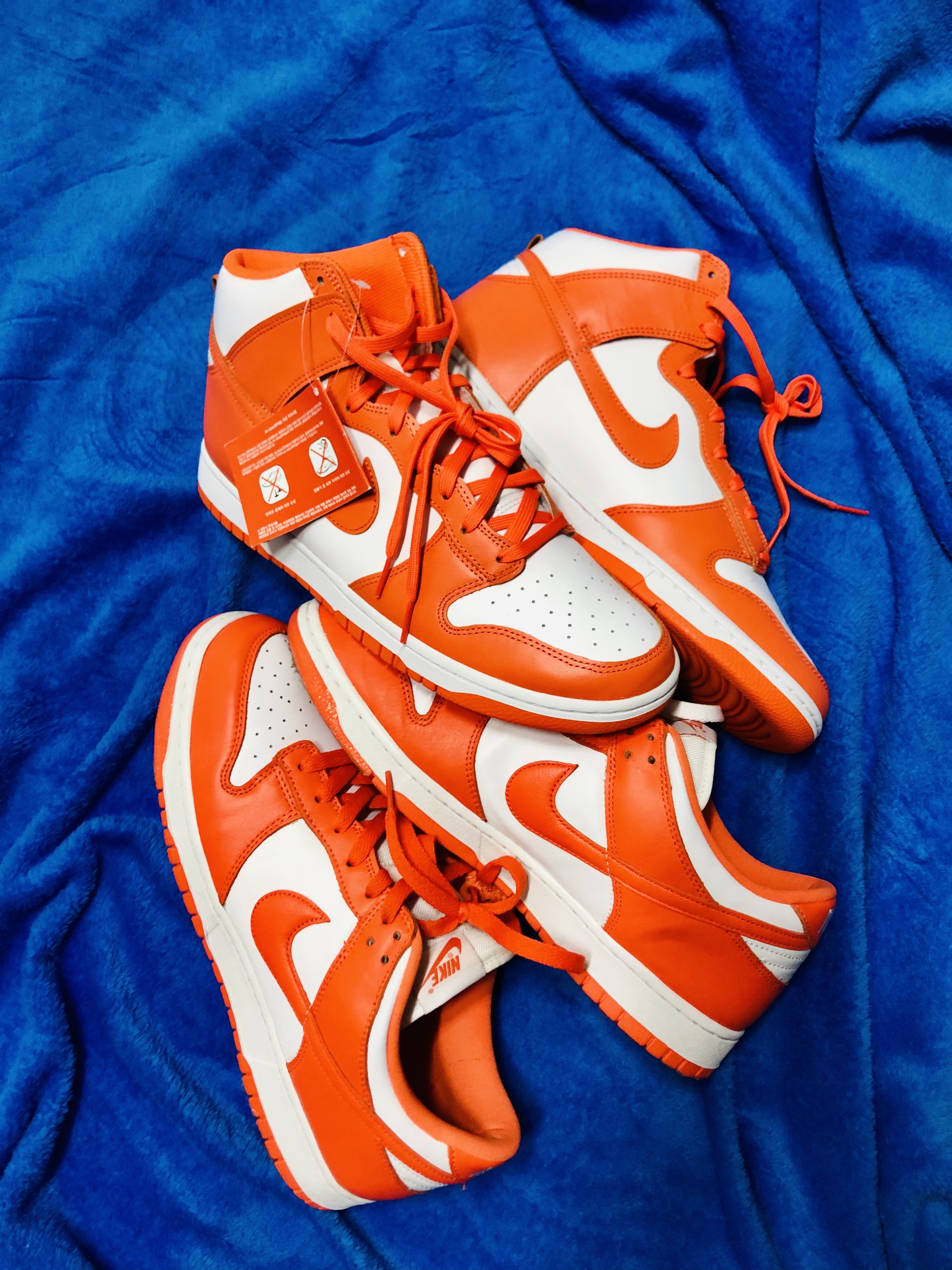 Nike Dunk High Retro Orange Blaze, Nike Dunk Low SP Syracuse 2020 착용 스타일 - 1