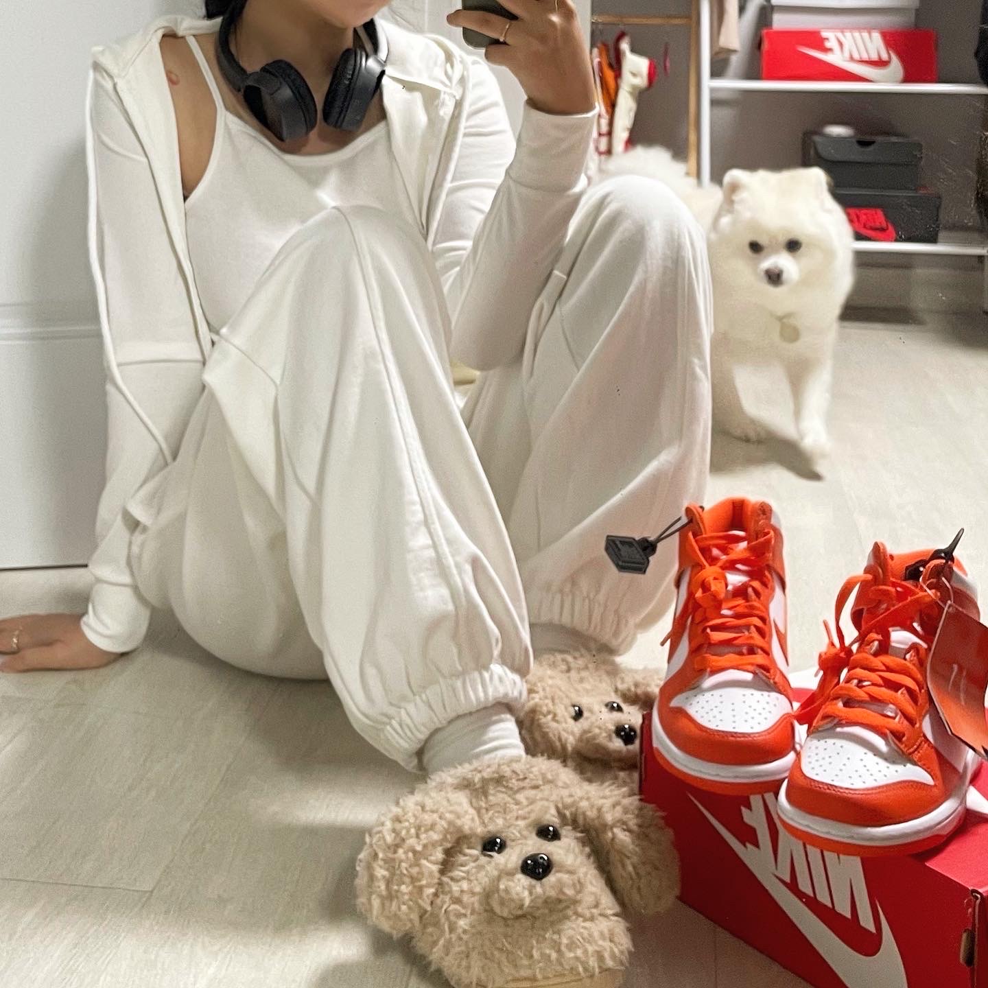 (GS) Nike Dunk High Orange Blaze 착용 스타일 - 3
