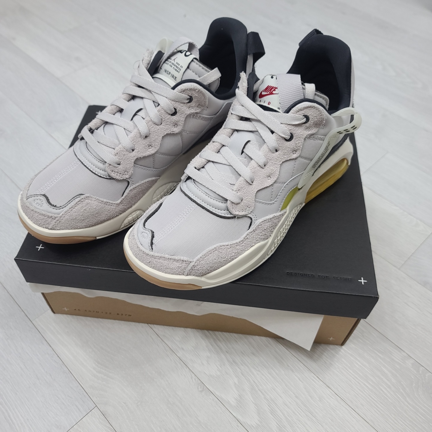 (W) Jordan MA2 Vast Grey 착용 스타일