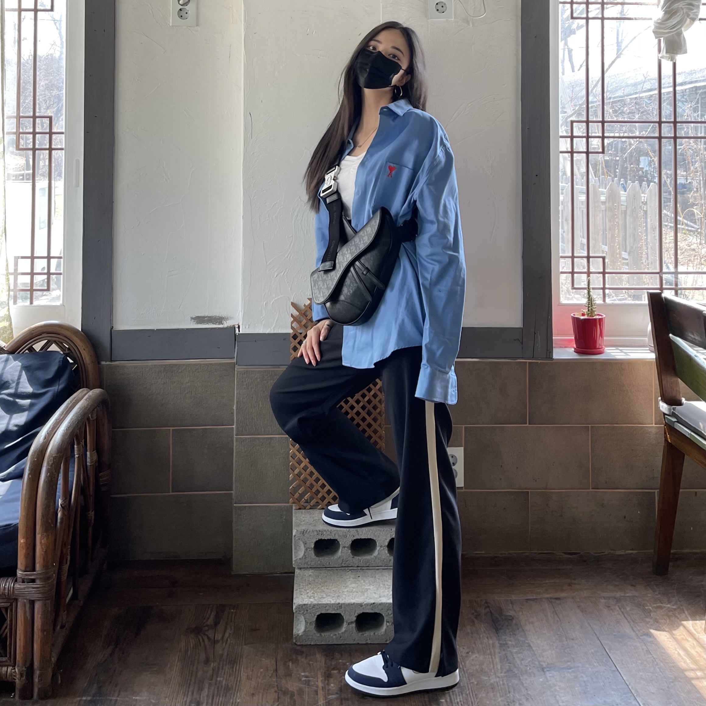 Jordan 1 Retro High OG CO.JP Midnight Navy, (GS) Jordan 1 Retro High OG CO.JP Midnight Navy 착용 스타일 - 1