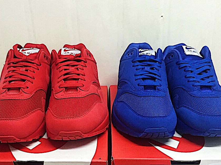 Nike Air Max 1 Tinker Sketch to Shelf White, Nike Air Max 1 Anniversary Red (2017/2018 Restock Pair) 착용 스타일 - 5