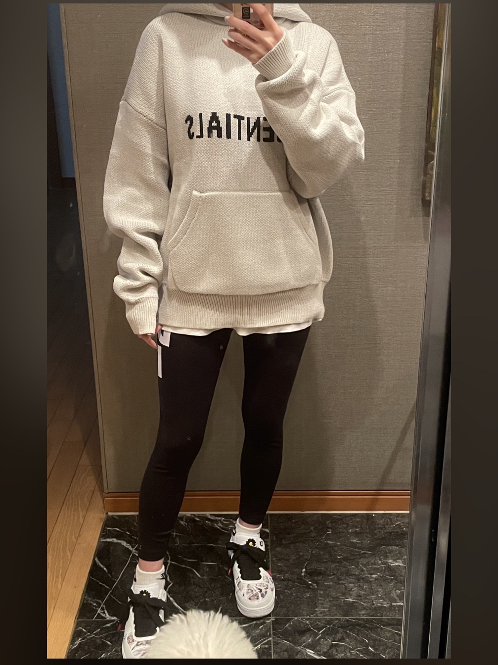 Essentials Knit Hoodie Oatmeal - 20FW, Nike x Peaceminusone Air Force 1 Low Para-Noise 2.0 착용 스타일