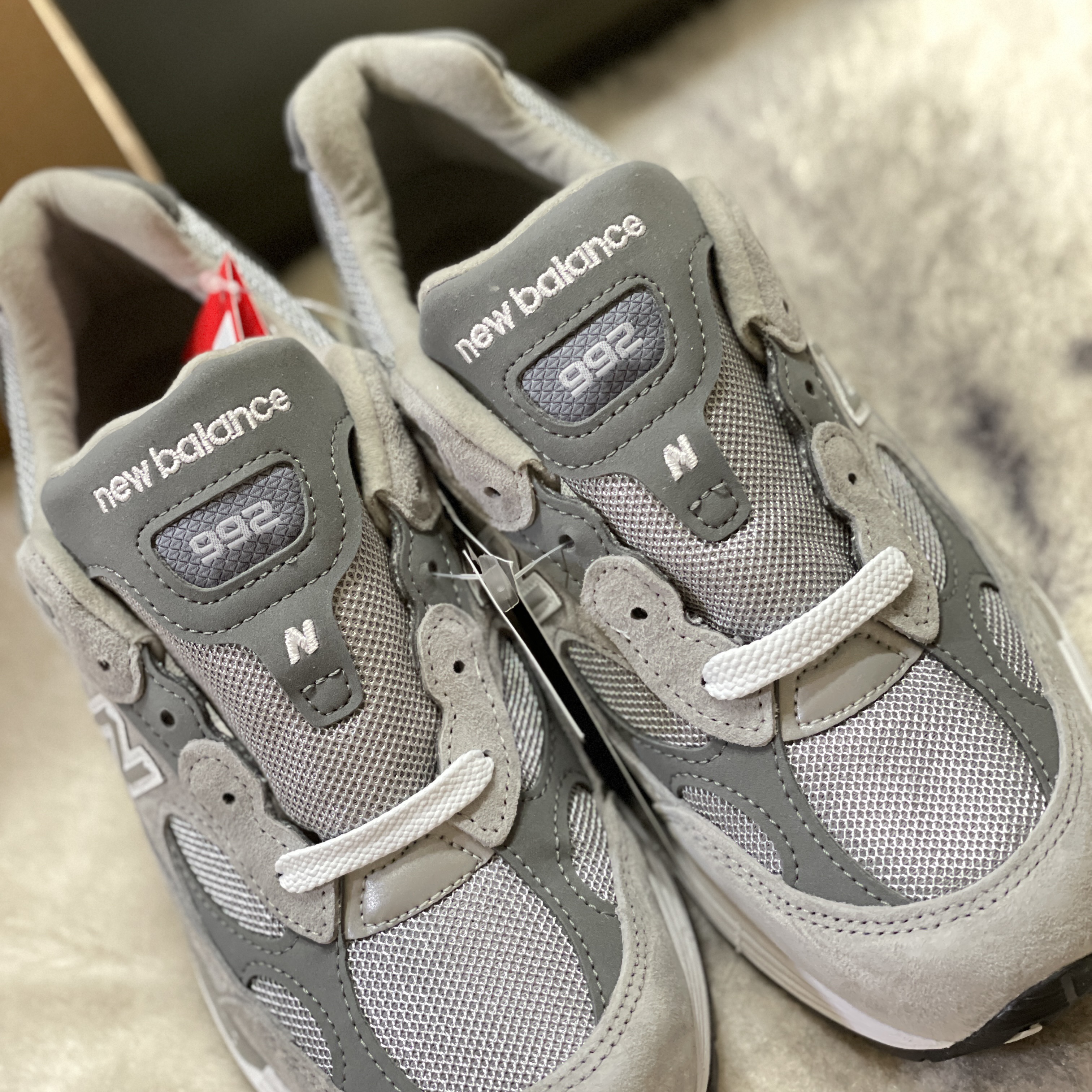 New Balance 992 Made in USA Grey - D Standard 착용 스타일 - 3