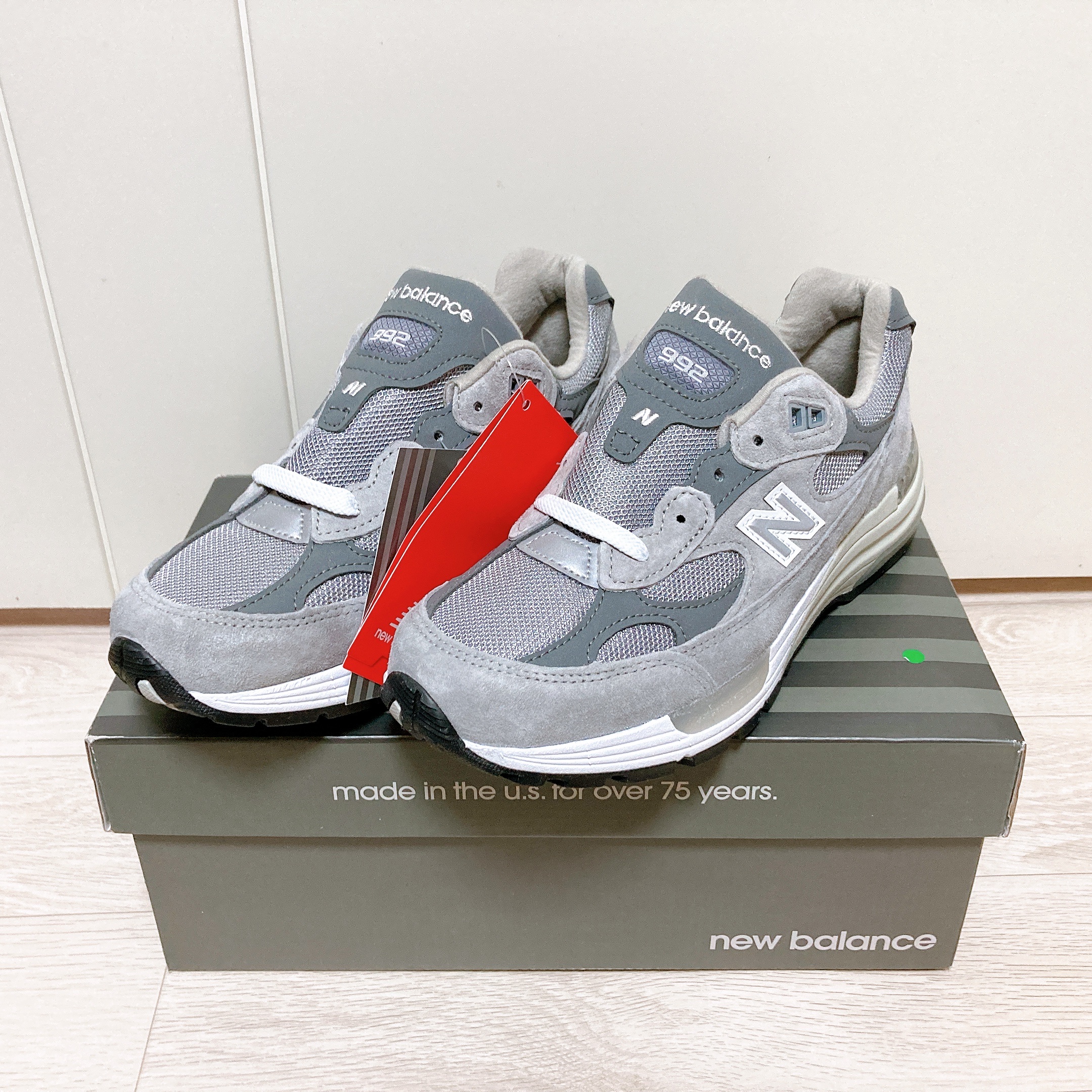 New Balance 992 Made in USA Grey - D Standard 착용 스타일 - 2