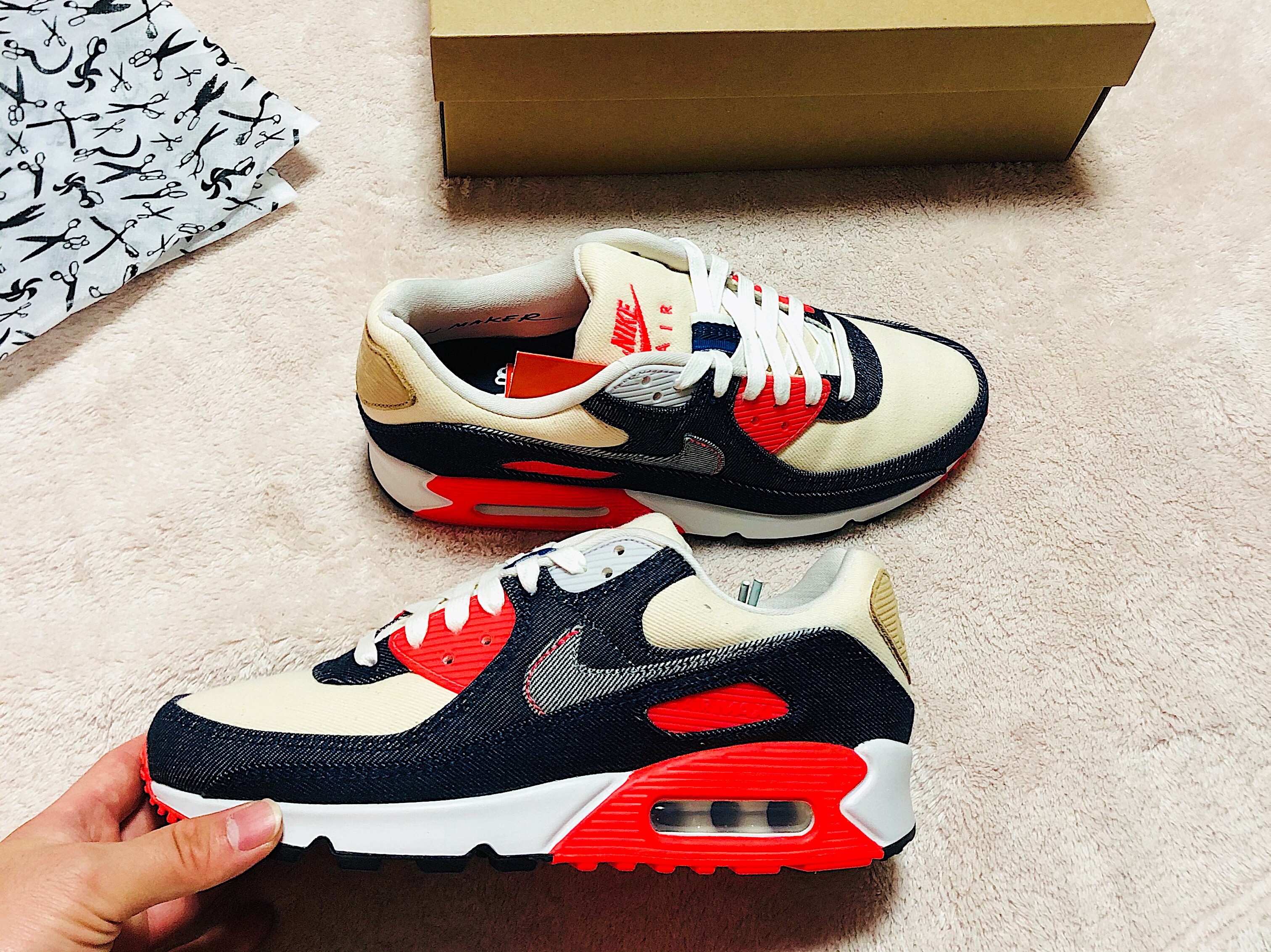 Nike x Denham Air Max 90 Infrared, Nike Air Max 90 Mars Landing 착용 스타일 - 1