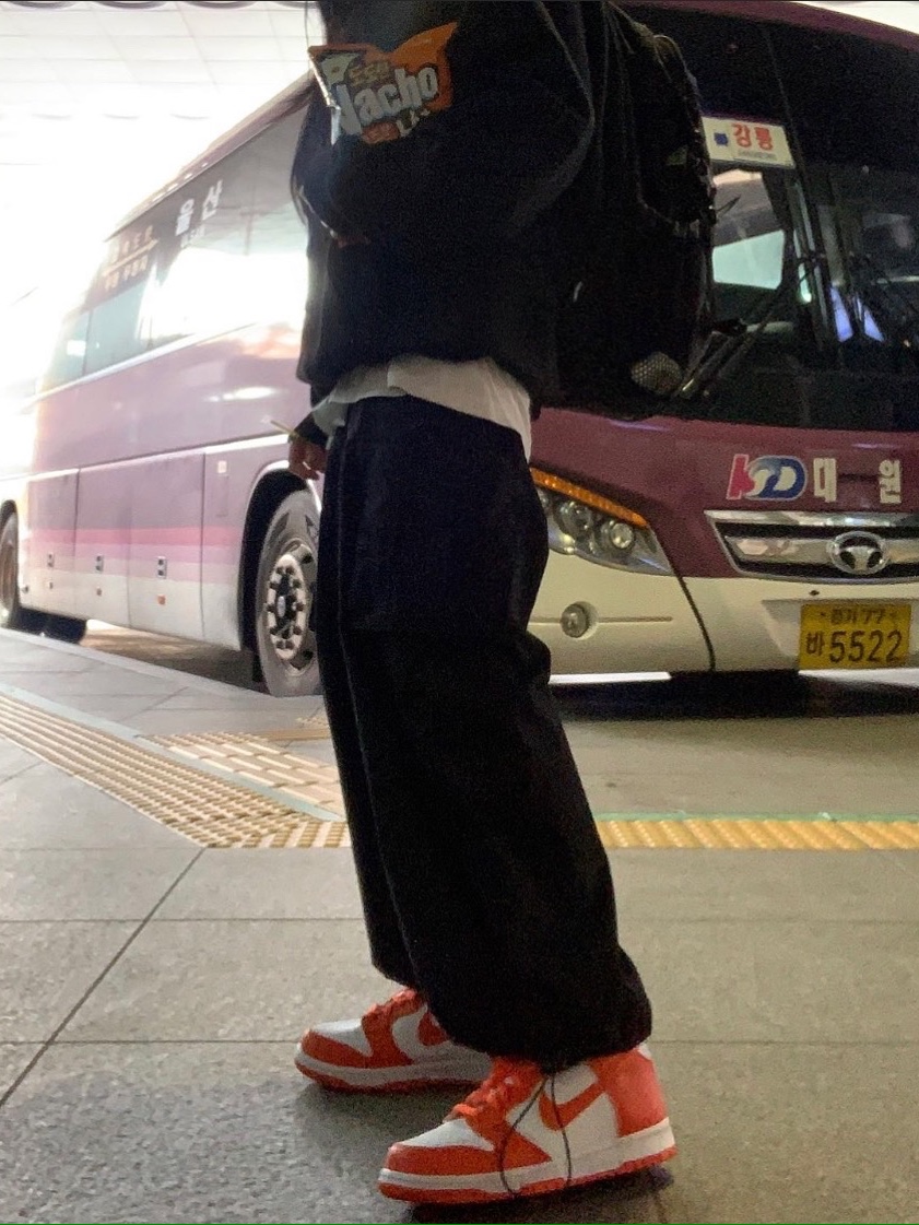 (GS) Nike Dunk High Orange Blaze, Nike Dunk High Retro Orange Blaze 착용 스타일