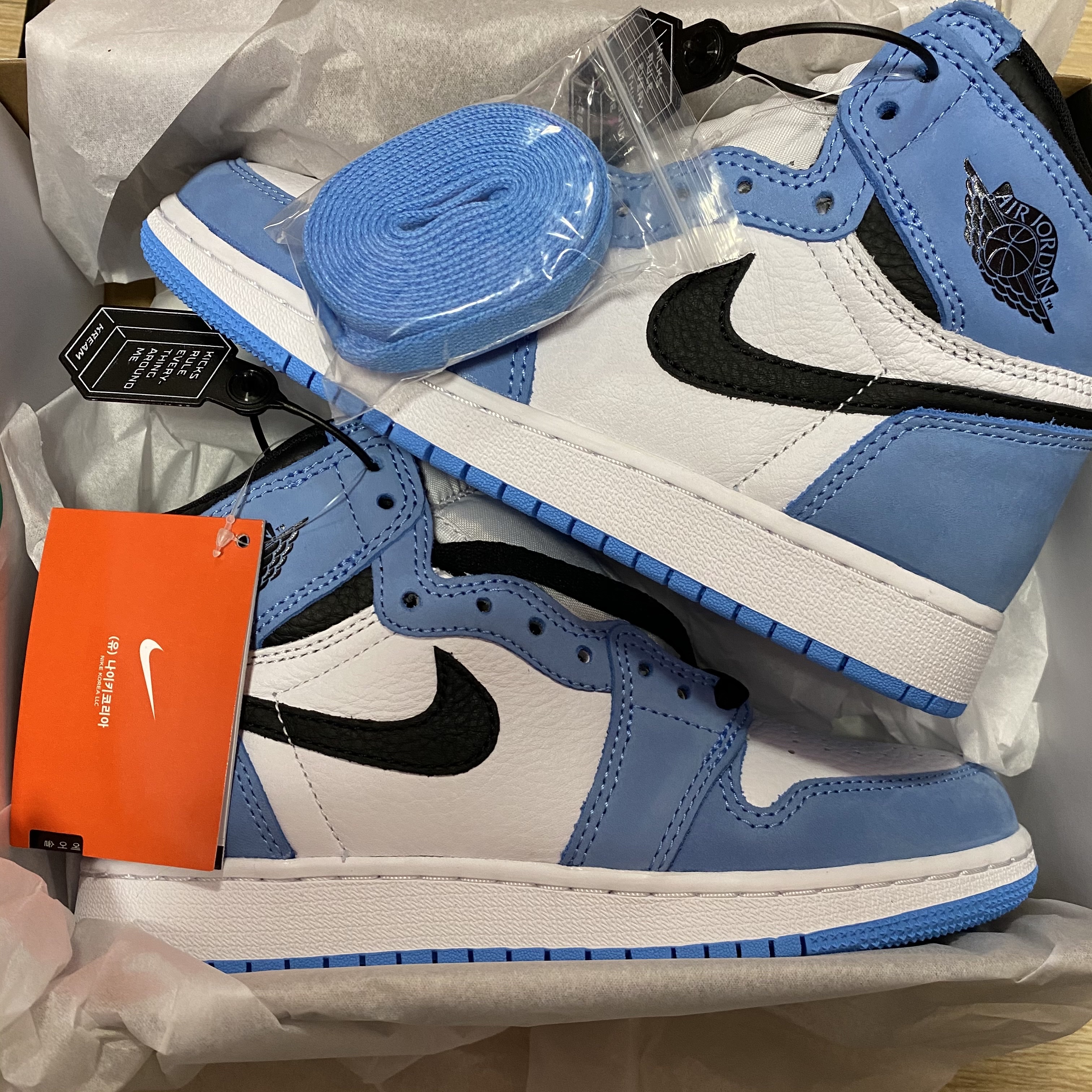 (GS) Jordan 1 Retro High OG University Blue, Jordan 1 Retro High OG University Blue 착용 스타일