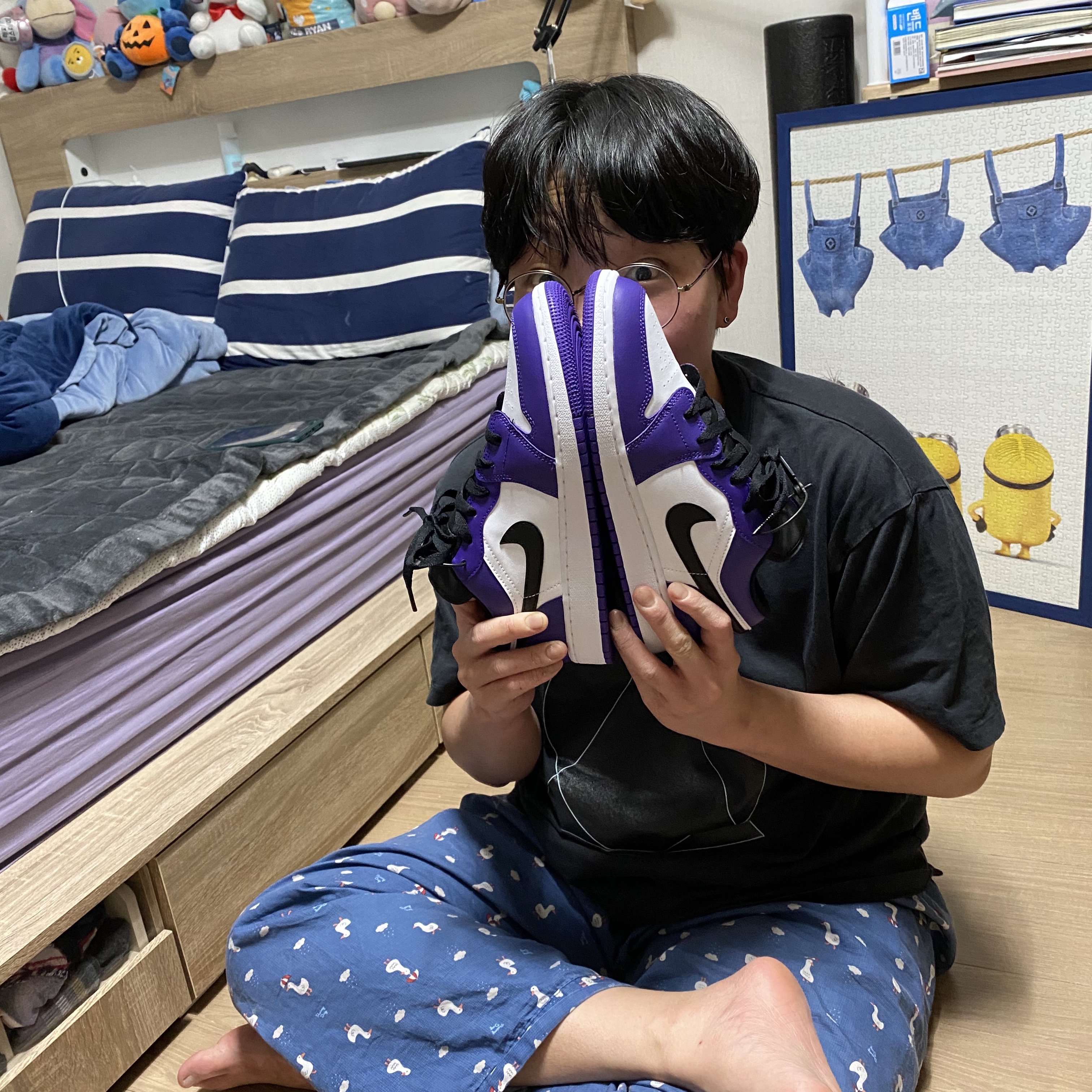 (GS) Jordan 1 Low Court Purple 2020 착용 스타일 - 5