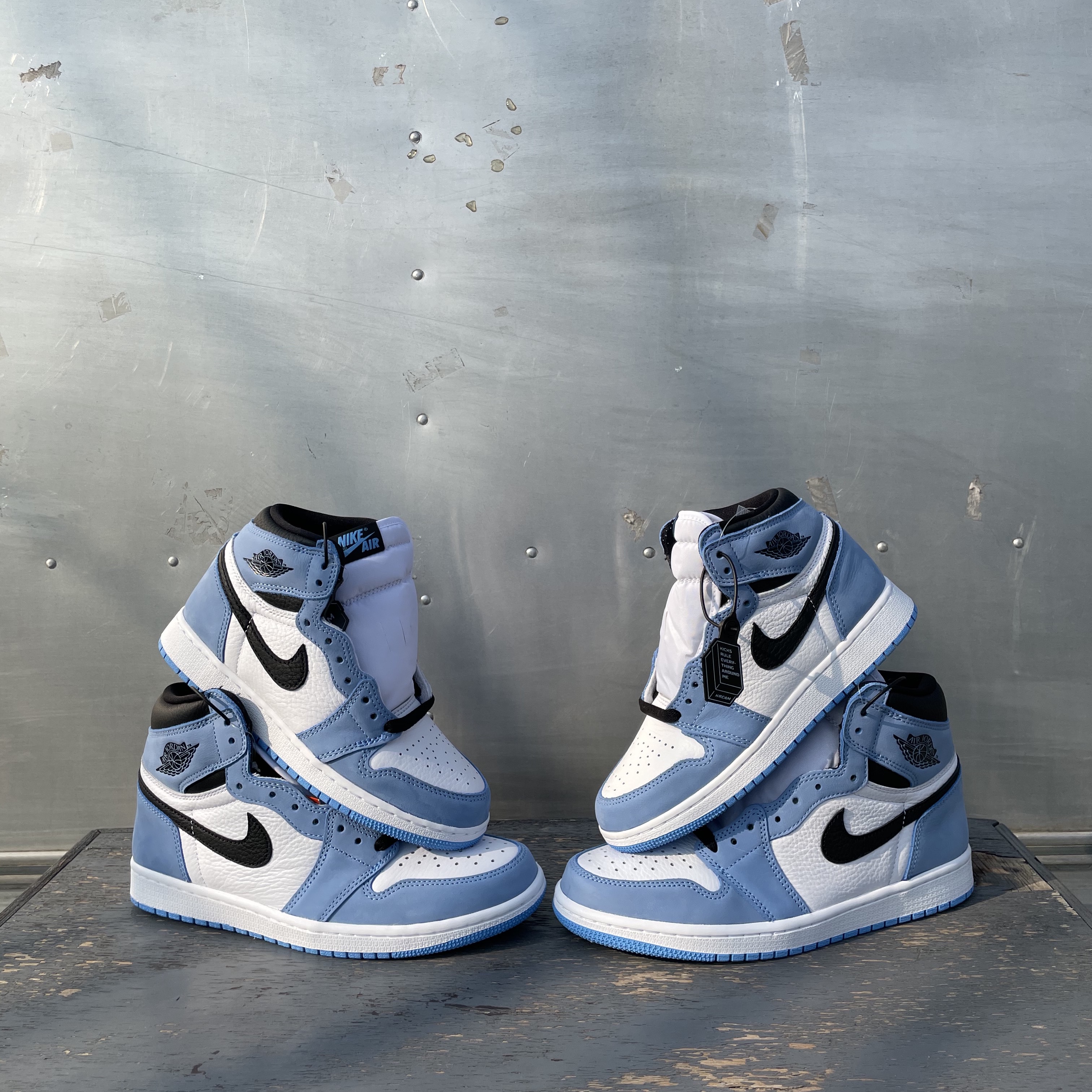 Jordan 1 Retro High OG University Blue, (GS) Jordan 1 Retro High OG University Blue 착용 스타일 - 4