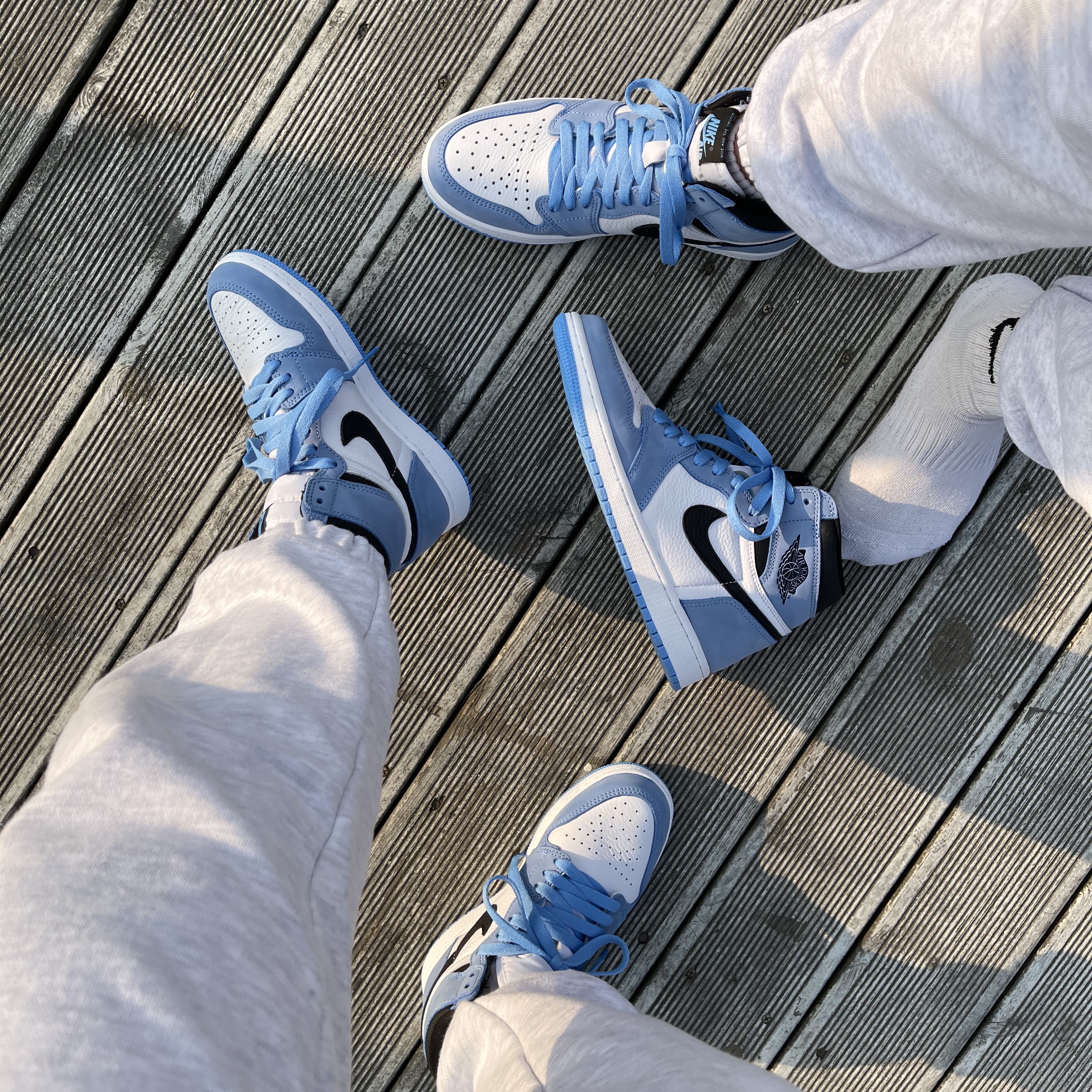 Jordan 1 Retro High OG University Blue, (GS) Jordan 1 Retro High OG University Blue 착용 스타일 - 3