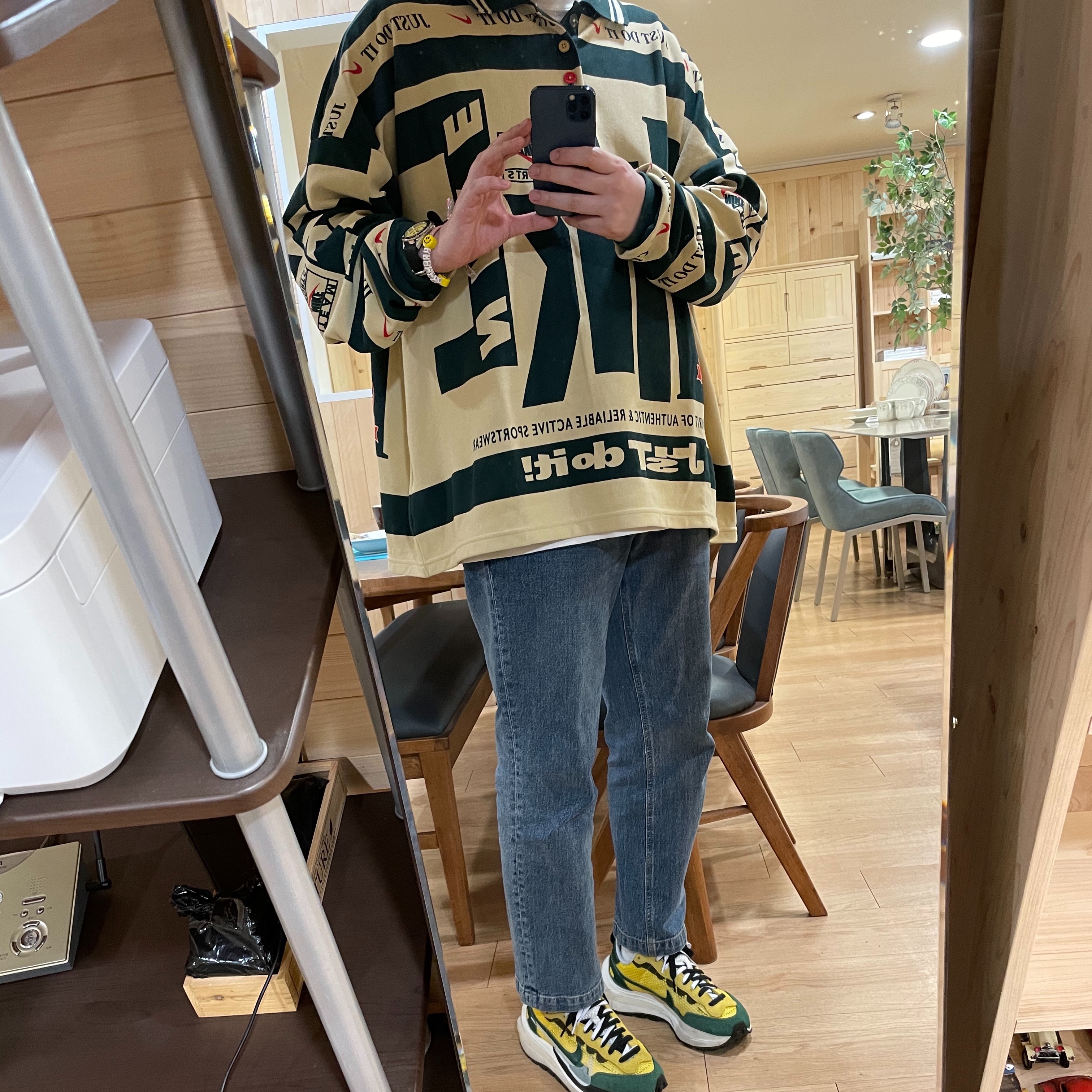 Nike x Cactus Plant Flea Market Long Sleeve Polo Natural - US/EU, Nike x Sacai VaporWaffle Tour Yellow & Gorge Green Sail 착용 스타일
