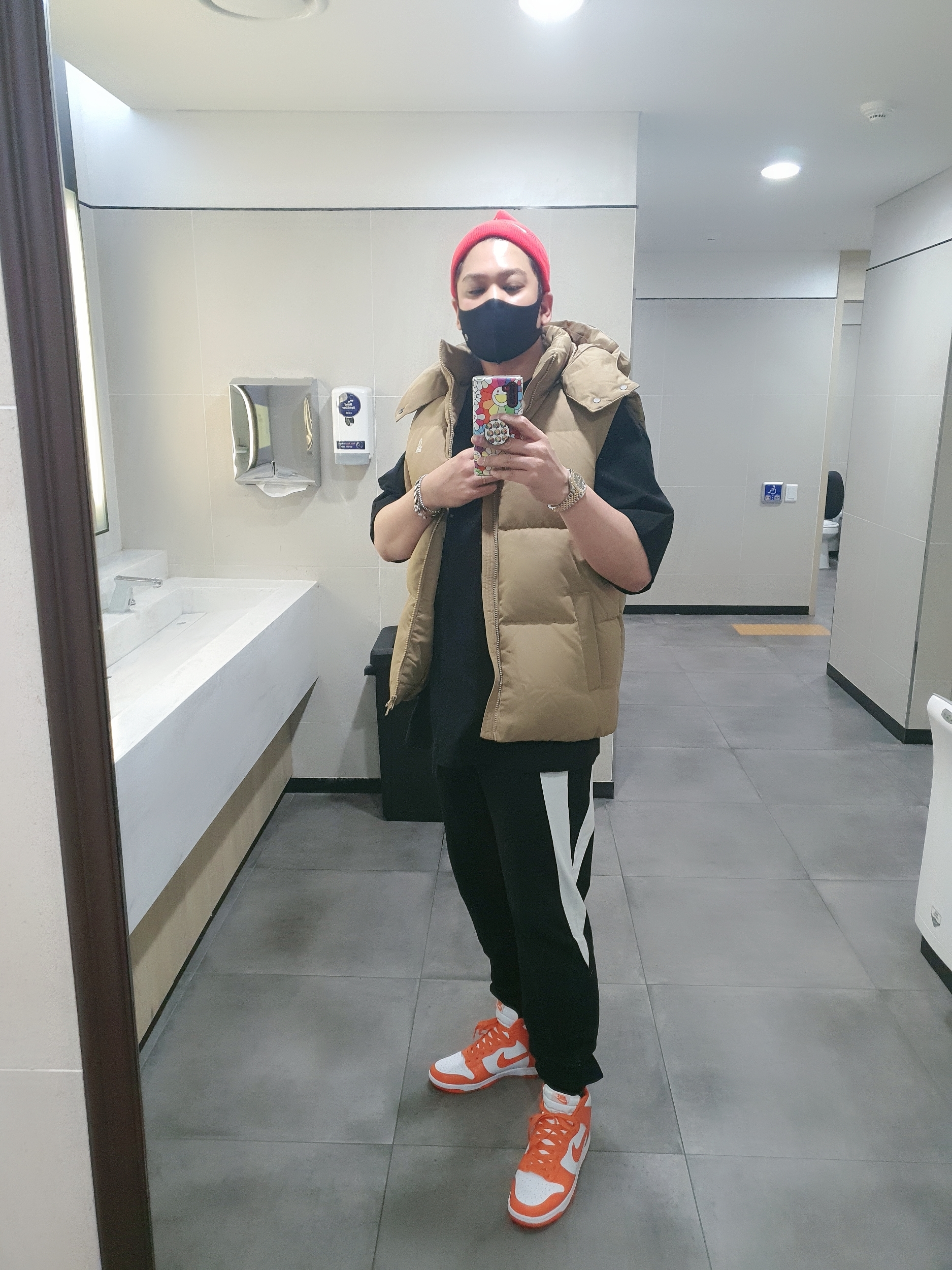 Nike Dunk High Retro Orange Blaze 착용 스타일 - 2