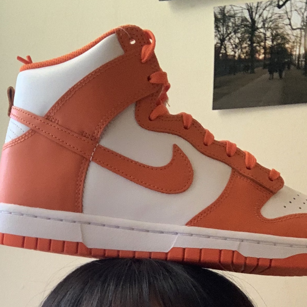 (GS) Nike Dunk High Orange Blaze 착용 스타일 - 1