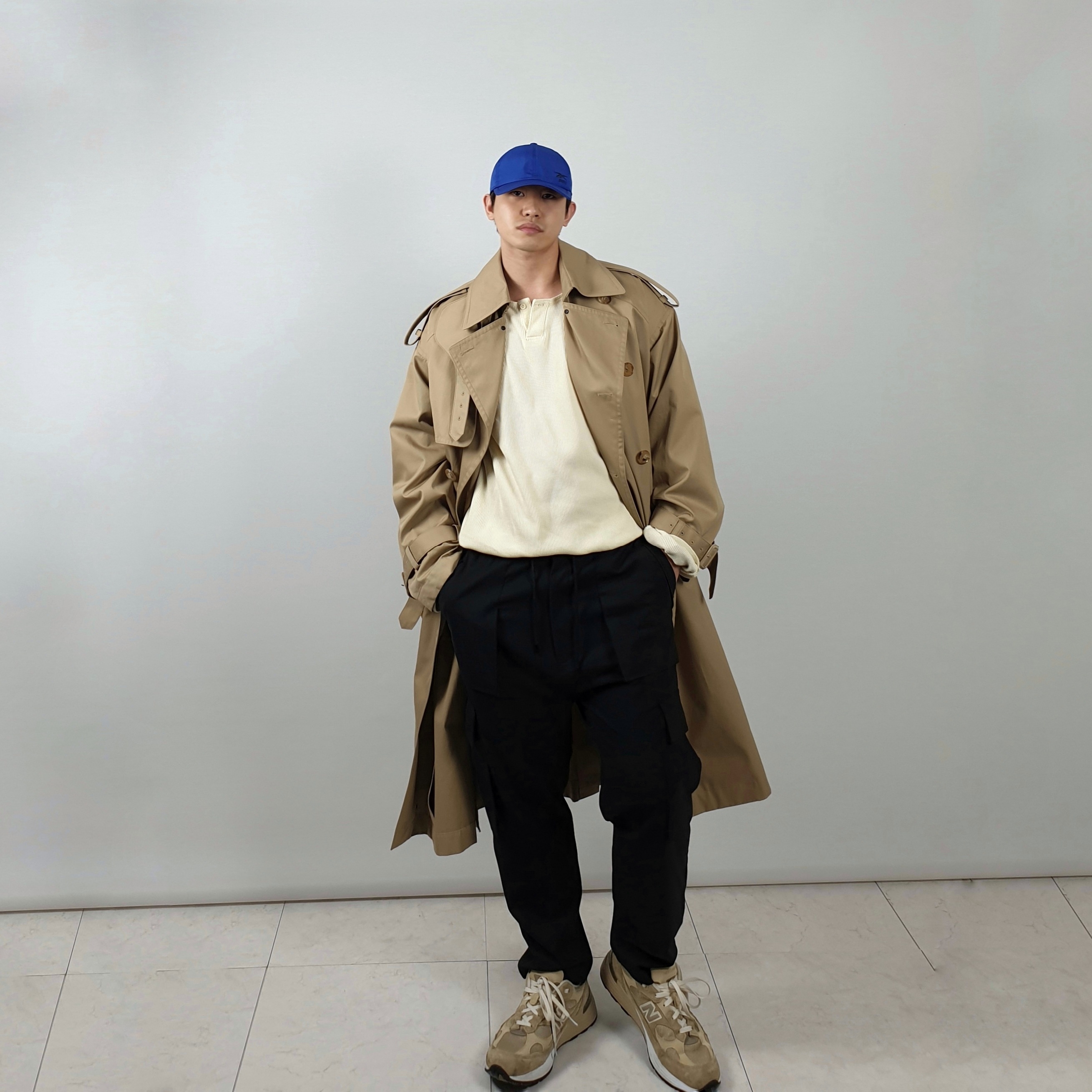 New Balance 992 Made in USA Tan 착용 스타일 - 1