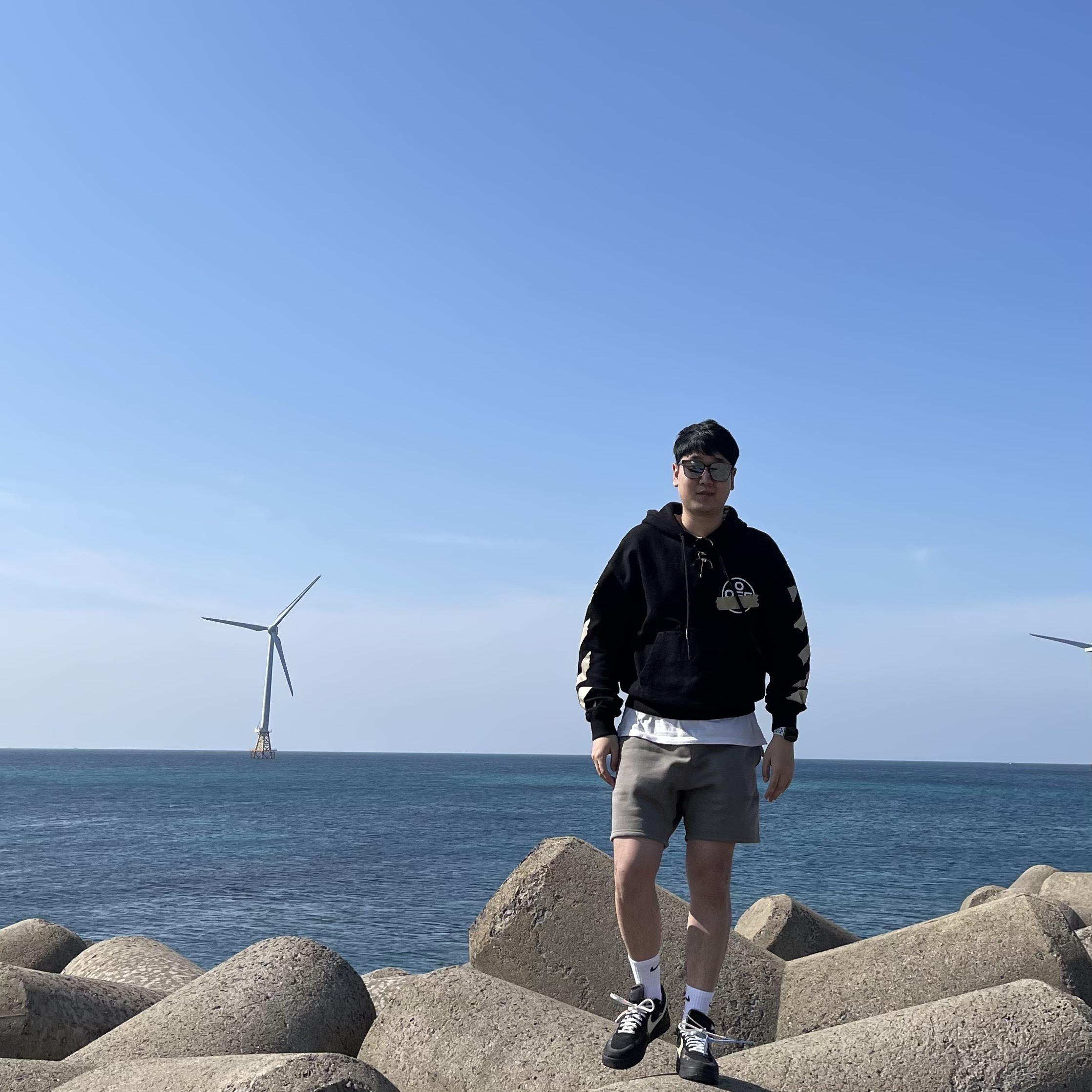 Nike x Off-White Air Force 1 Low Black White, Essentials Fleece Shorts Cement - 20FW 착용 스타일