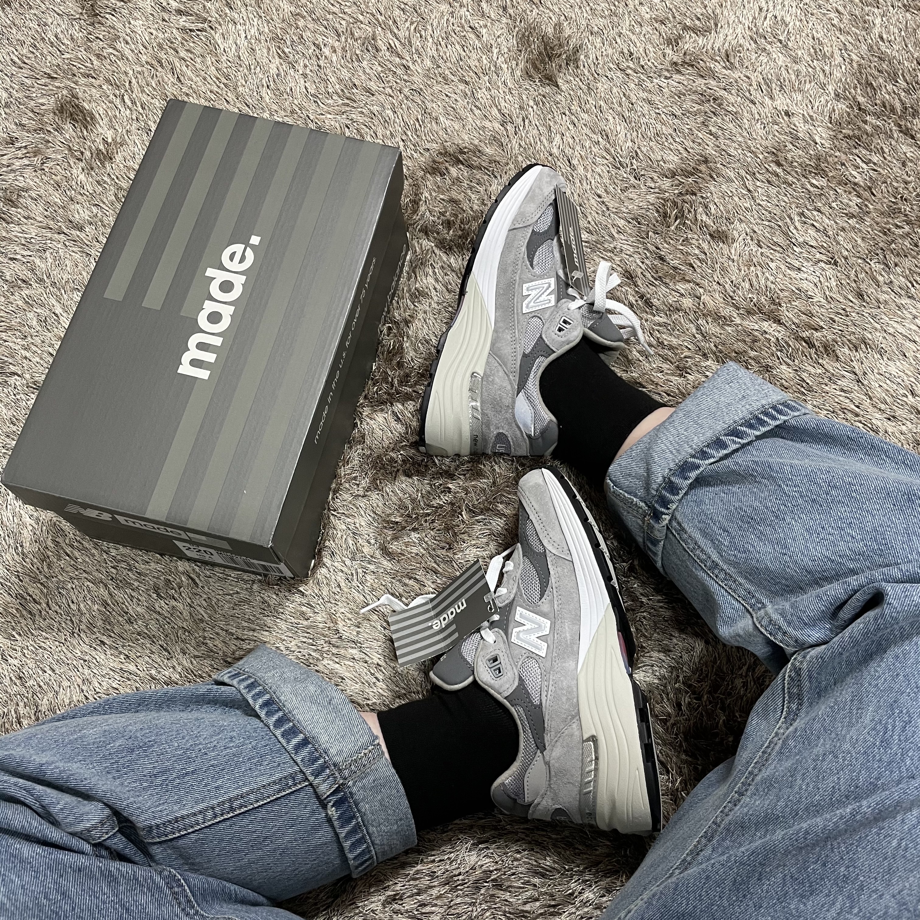 New Balance 992 Made in USA Grey - D Standard 착용 스타일