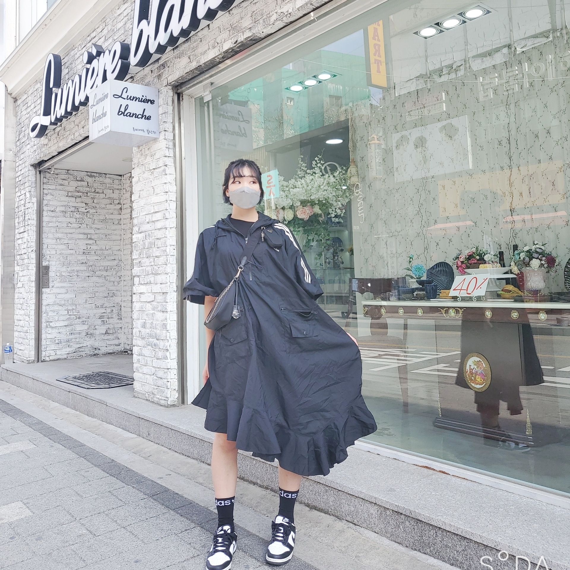 (W) Nike Dunk Low Black 착용 스타일