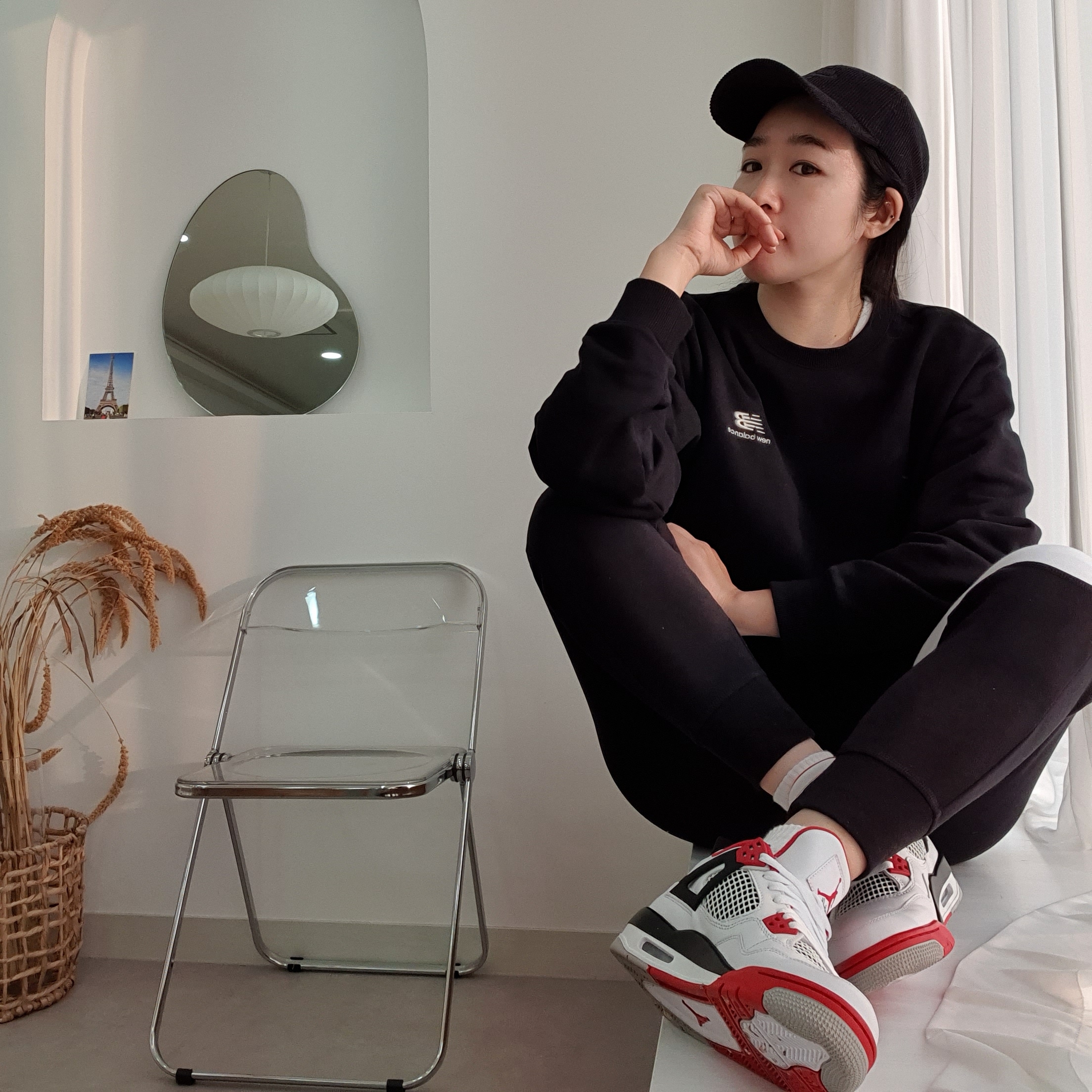 Jordan 4 Retro OG Fire Red 2020, (GS) Jordan 4 Retro OG Fire Red 2020 착용 스타일