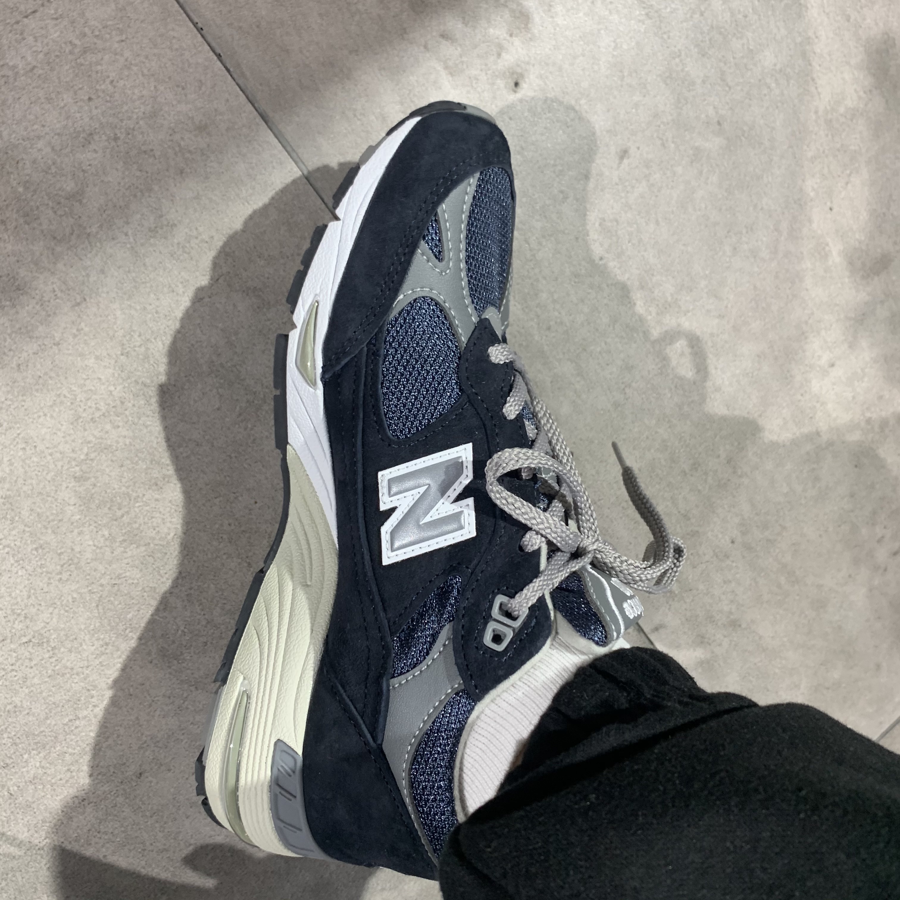 New Balance 991 Made in UK Navy 착용 스타일 - 1