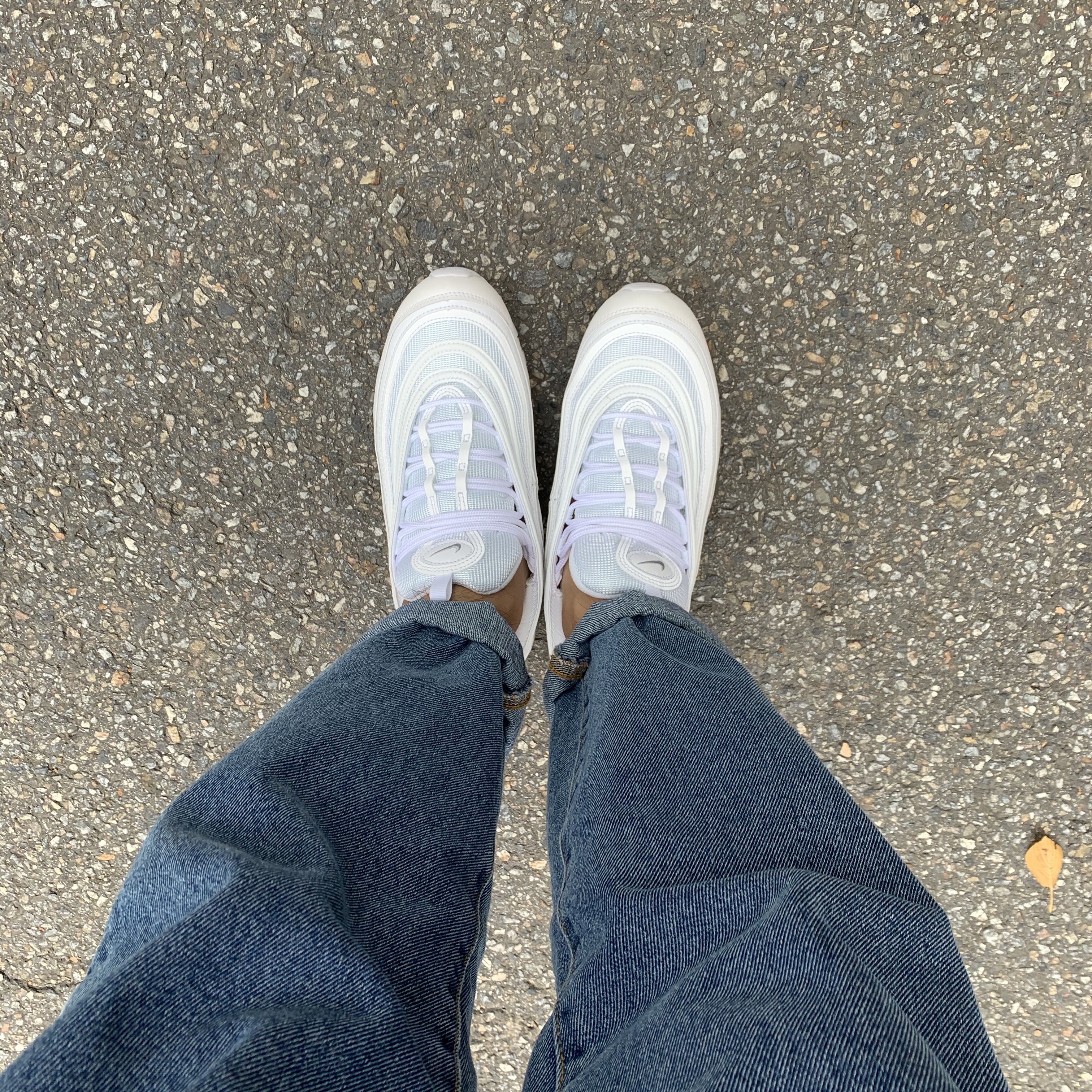 (W) Nike Air Max 97 White Pure Platinum 착용 스타일