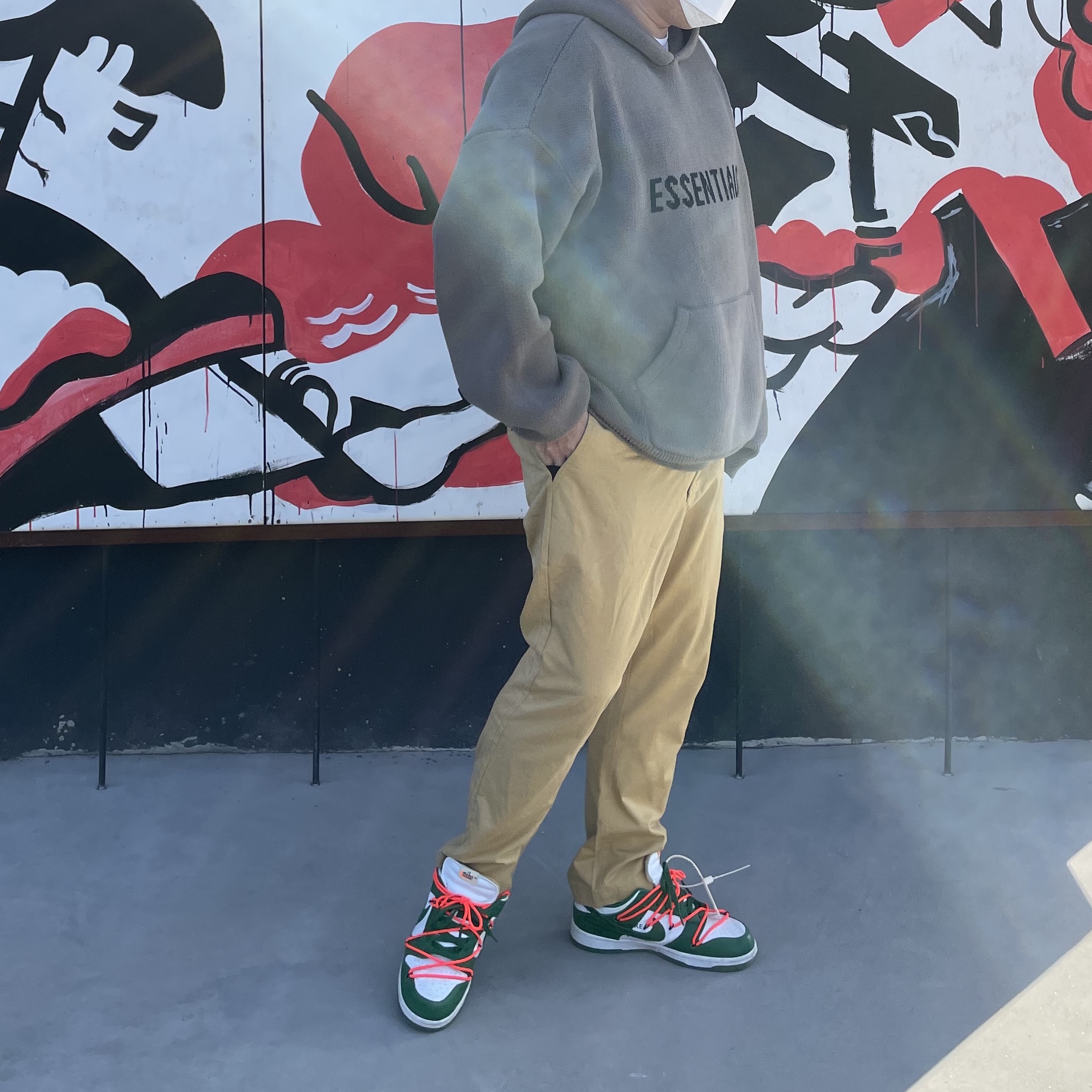 Nike x Off-White Dunk Low Pine Green 착용 스타일