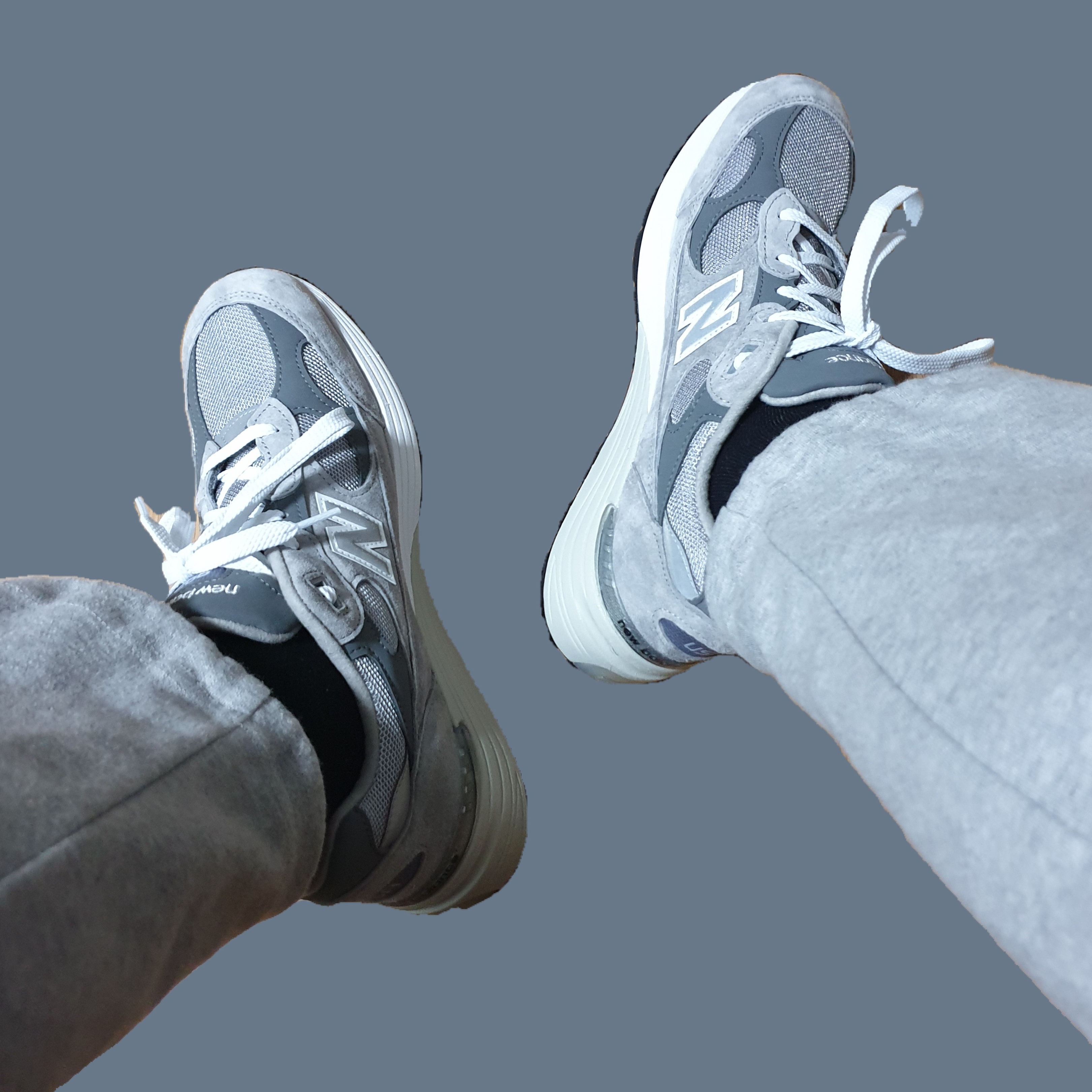 New Balance 992 Made in USA Grey - D Standard 착용 스타일 - 1