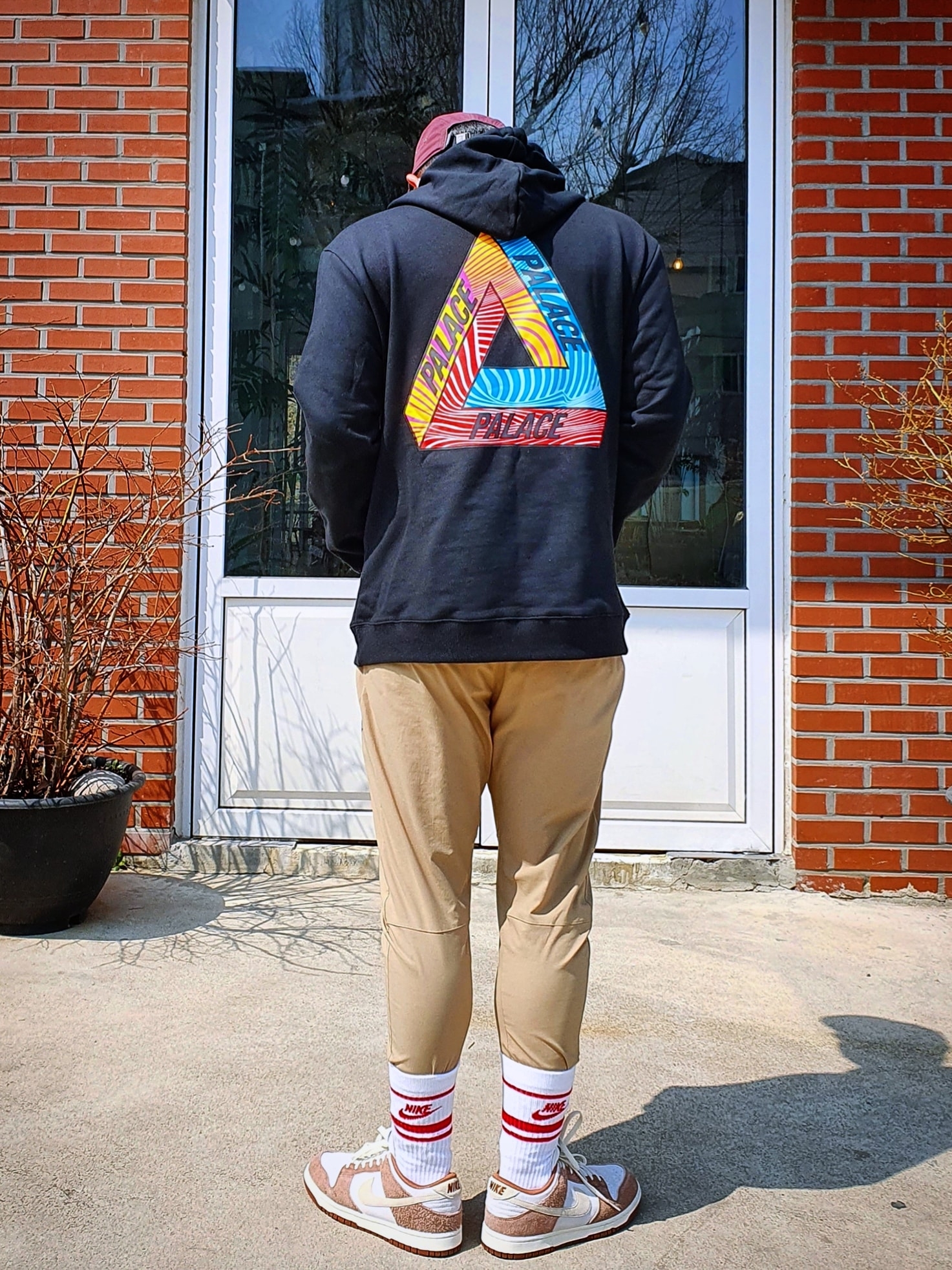 Nike Dunk Low Pro Premium Medium Curry, Palace Tri-Tex Hood Black - 20SS 착용 스타일 - 3