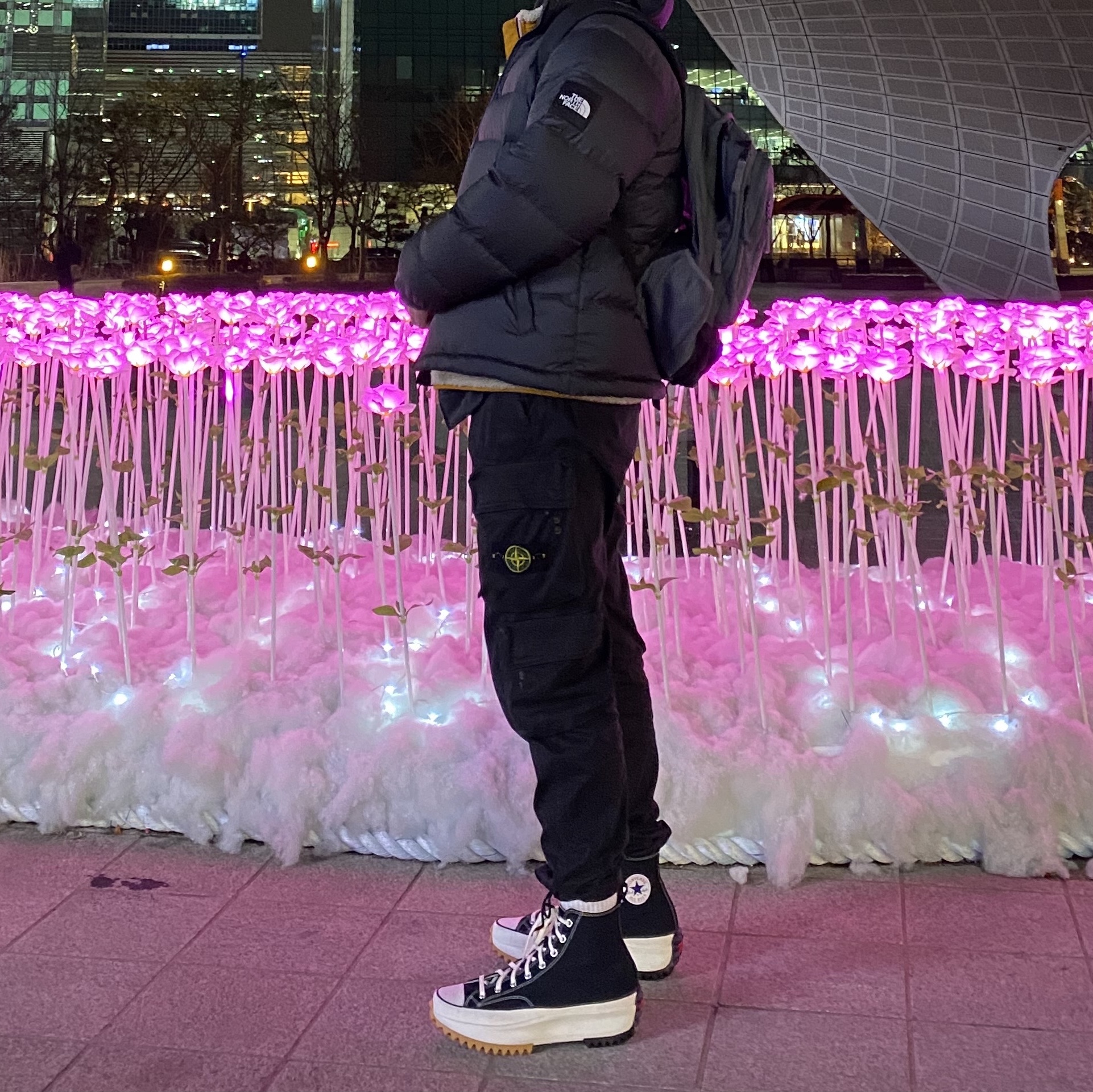 Converse x JW Anderson Run Star Hike Hi Black 착용 스타일