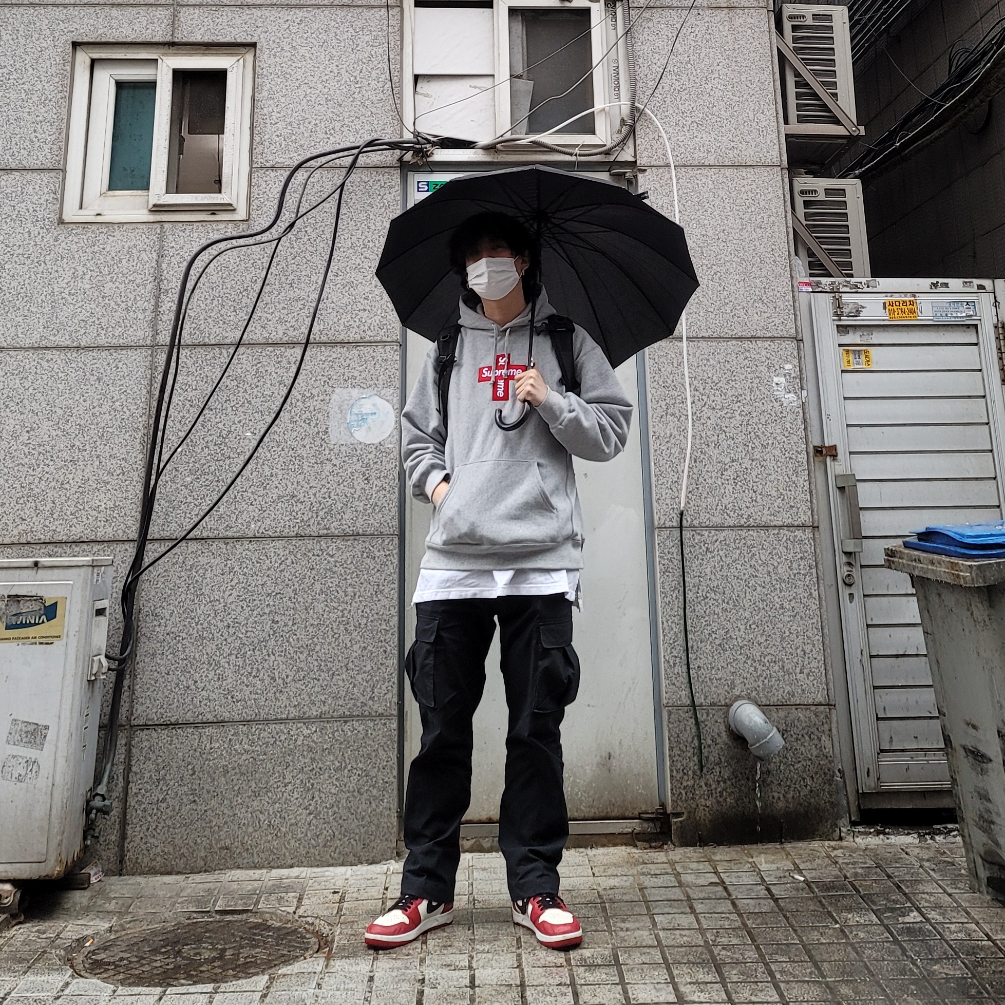Supreme Cross Box Logo Hooded Sweatshirt Heather Grey - 20FW, Jordan 1.5 Retro Chicago 2015 착용 스타일