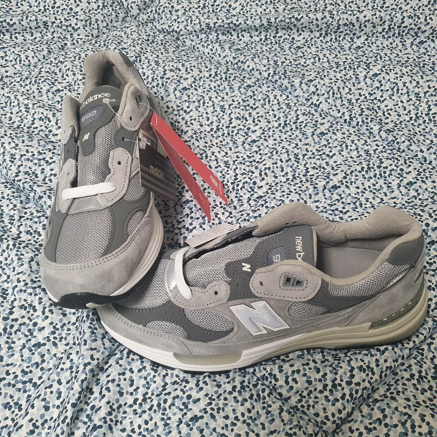 New Balance 992 Made in USA Grey - D Standard 착용 스타일 - 3