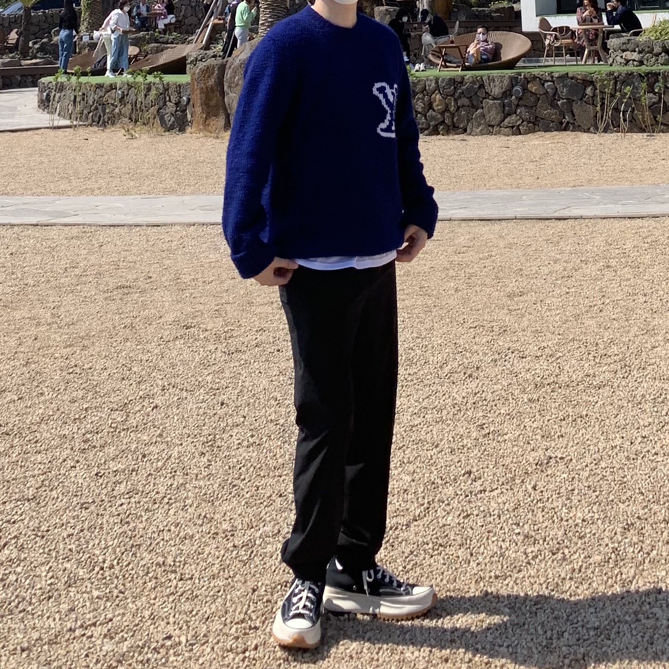 Converse x JW Anderson Run Star Hike Hi Black 착용 스타일