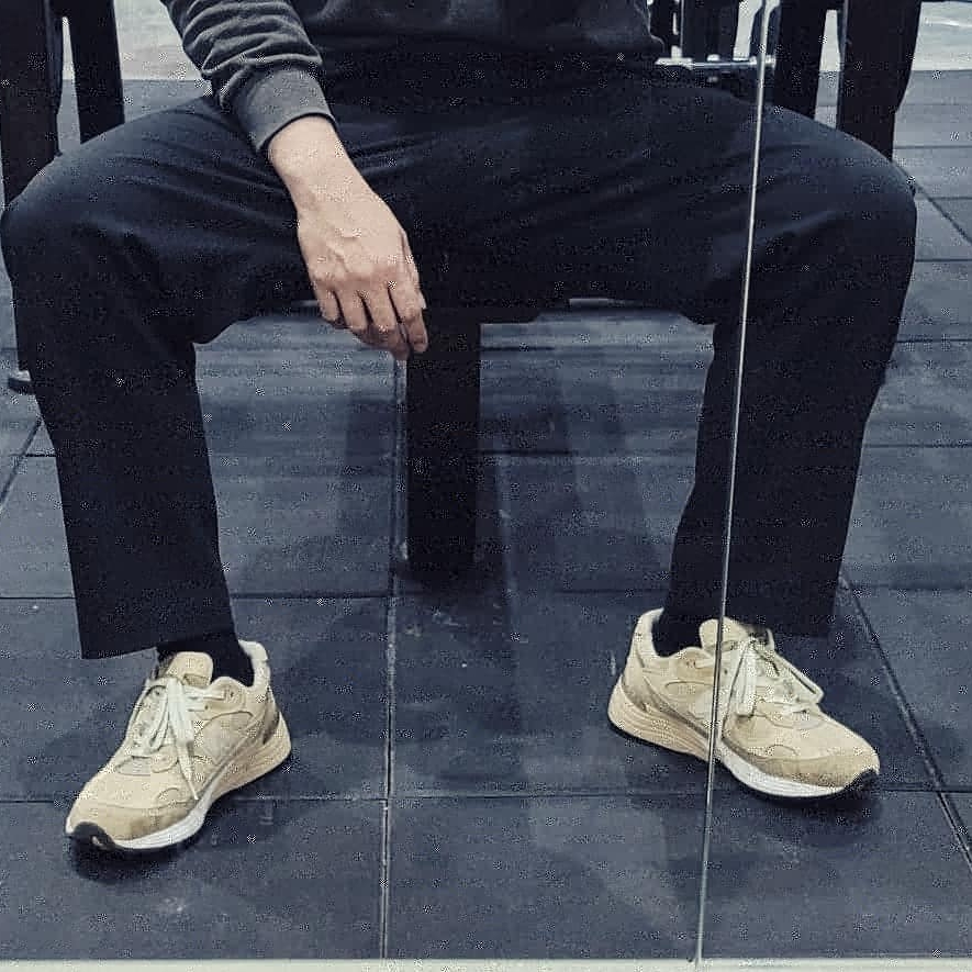 New Balance 992 Made in USA Tan 착용 스타일