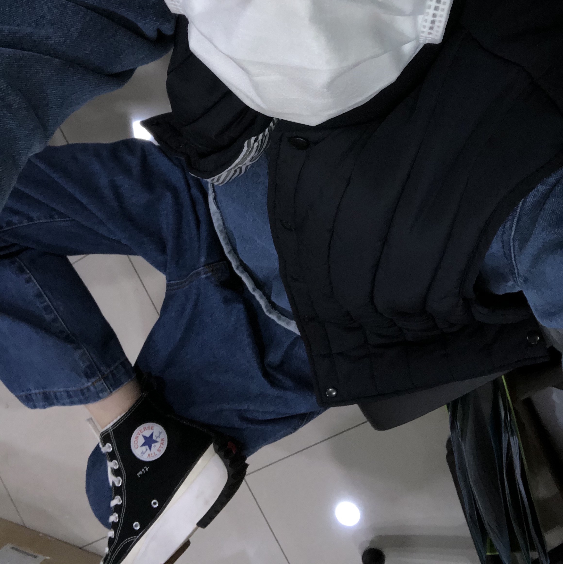 Converse x JW Anderson Run Star Hike Hi Black 착용 스타일