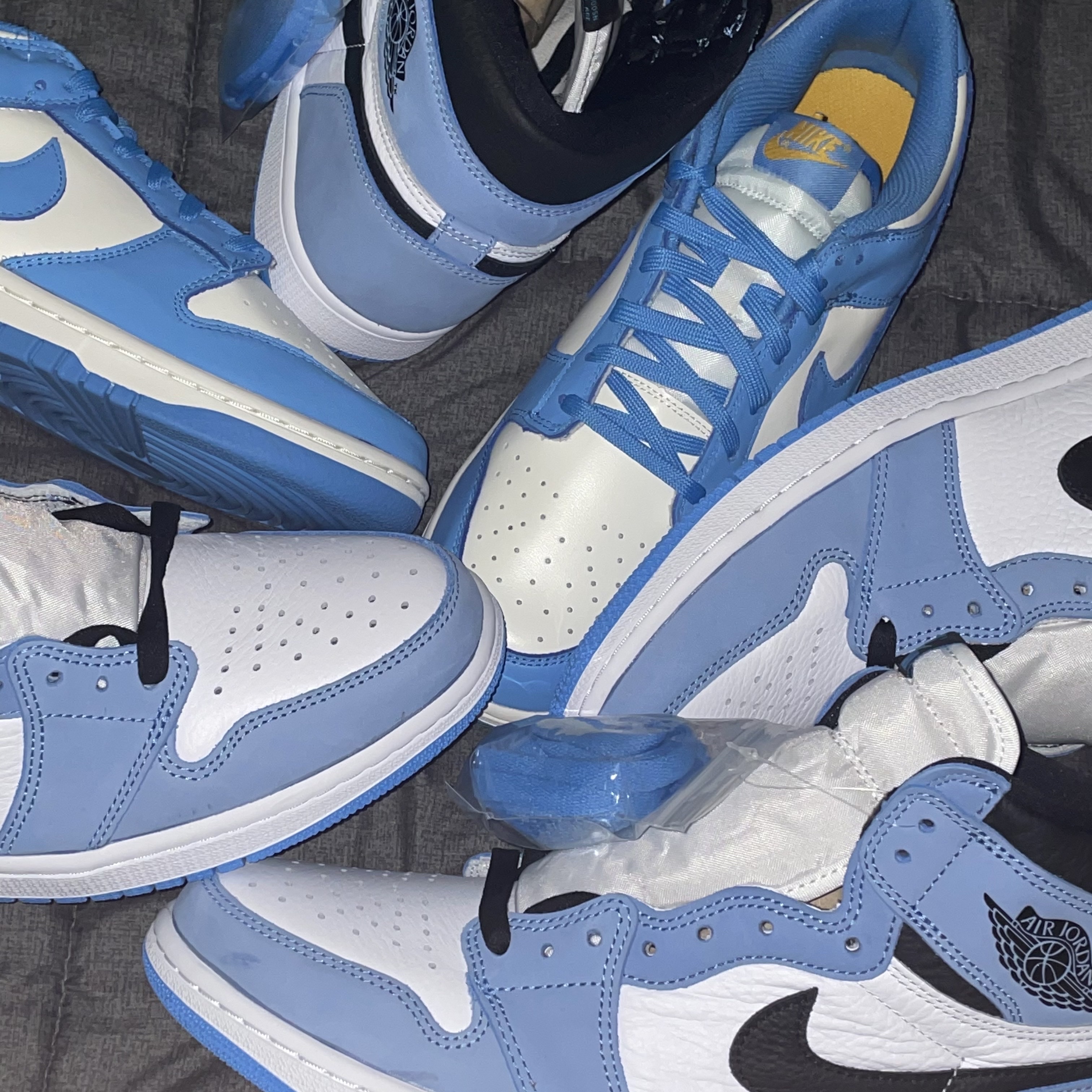 Jordan 1 Retro High OG University Blue, (W) Nike Dunk Low Coast 착용 스타일