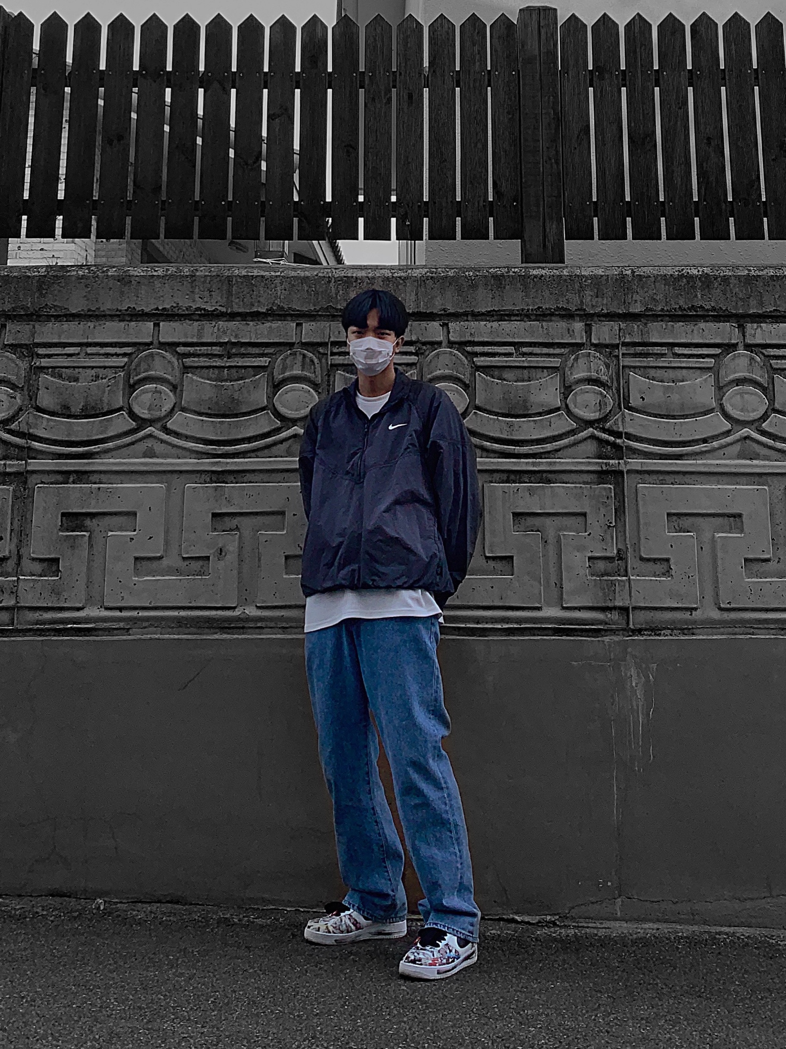 Nike x Peaceminusone Air Force 1 Low Para-Noise 2.0, Nike x Stussy Windrunner Jacket Off Noir 착용 스타일