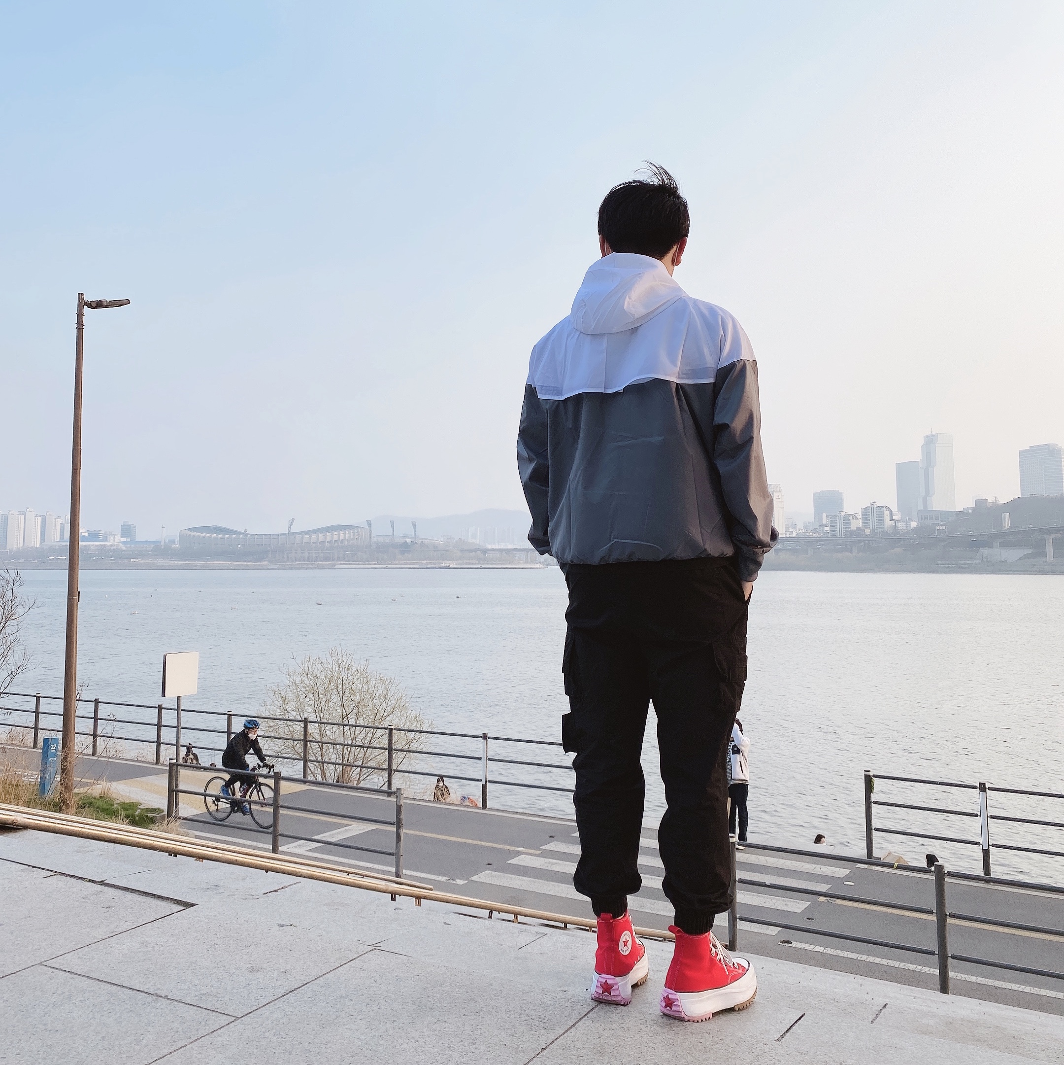 Converse Run Star Hike Hi University Red 착용 스타일