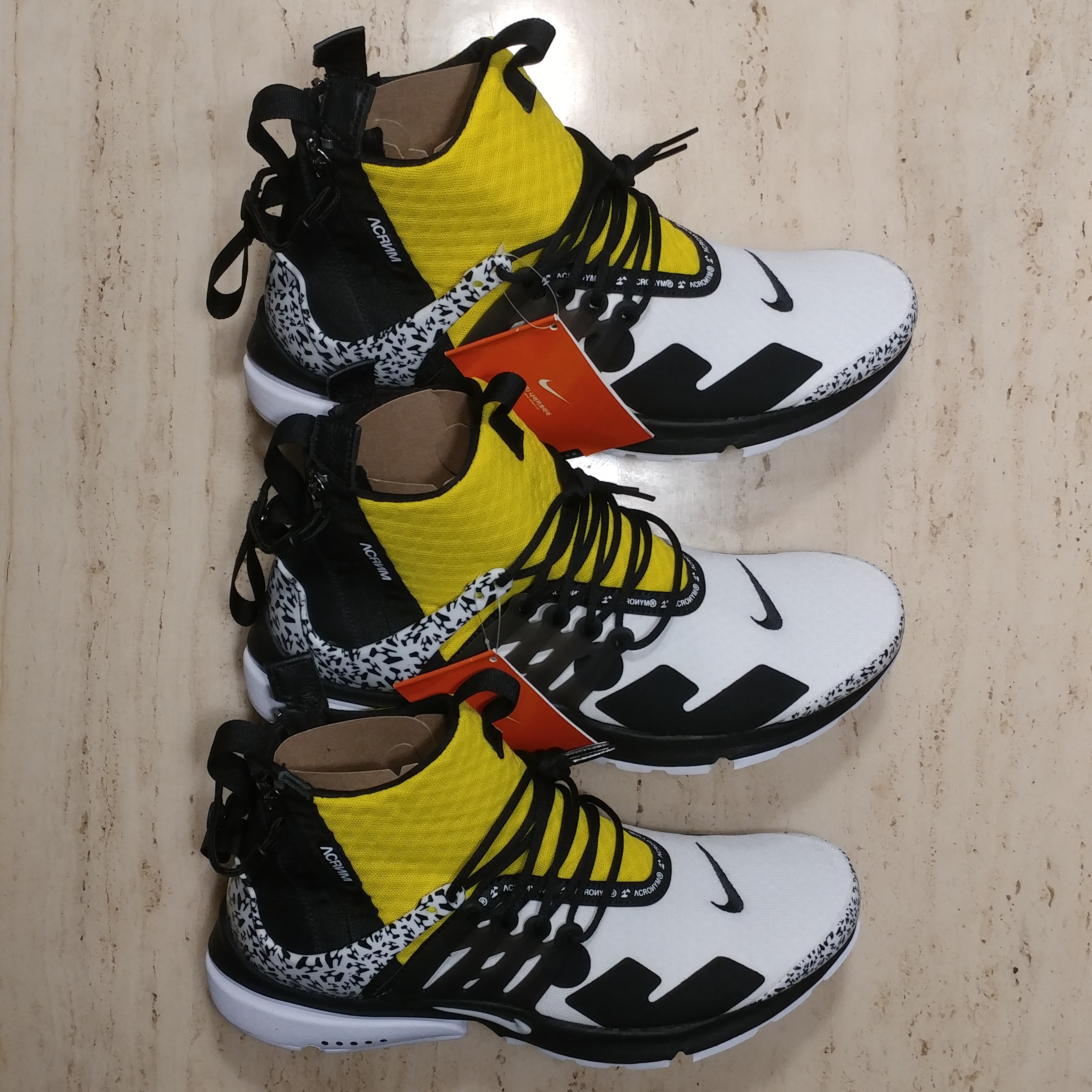 Nike x Acronym Air Presto Mid Dynamic Yellow 착용 스타일
